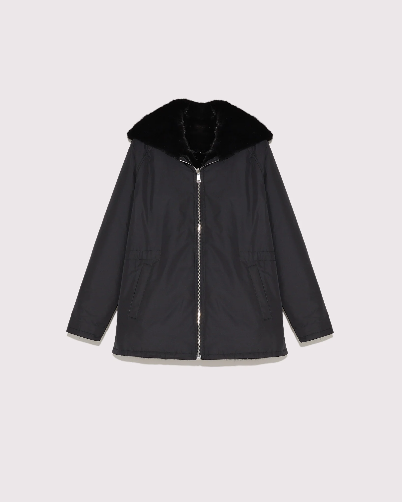 Parka à capuche en tissu technique réversible et fourrure de vison - Image 5