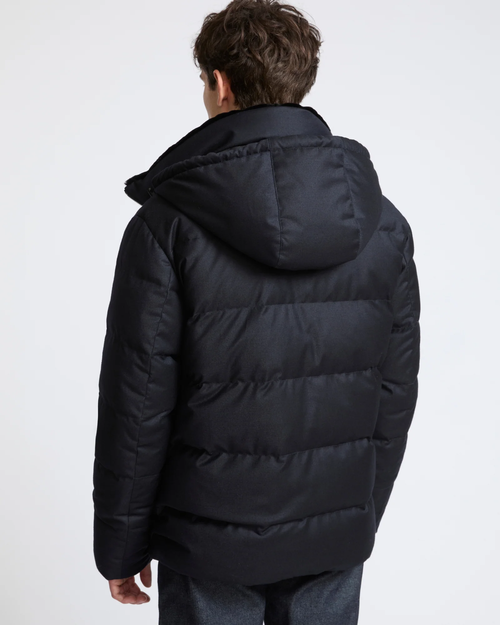 Doudoune courte en tissu Loro Piana avec fourrure de vison - Image 4