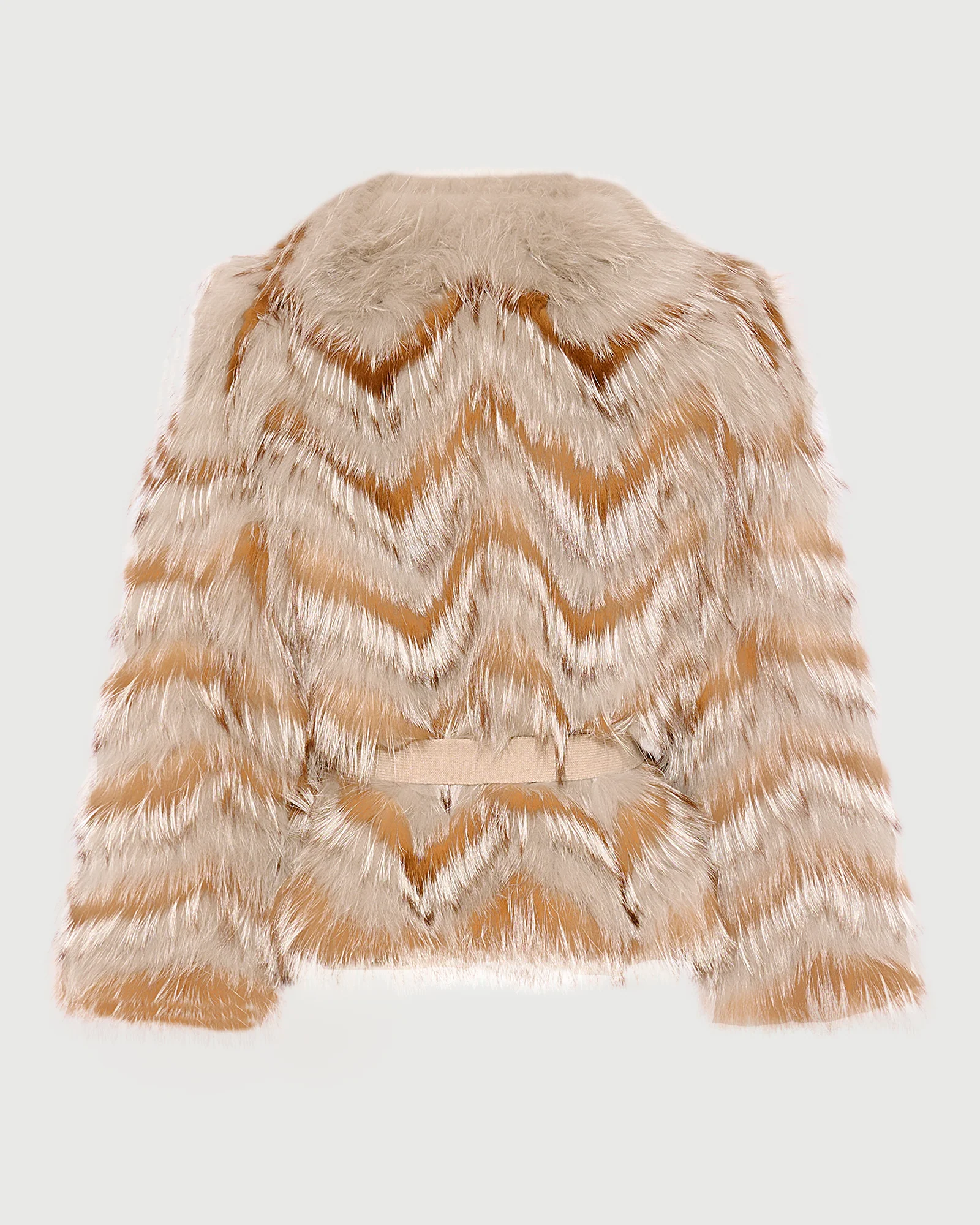 Veste ceinturée en maille mérinos et fourrure de renard - Image 5
