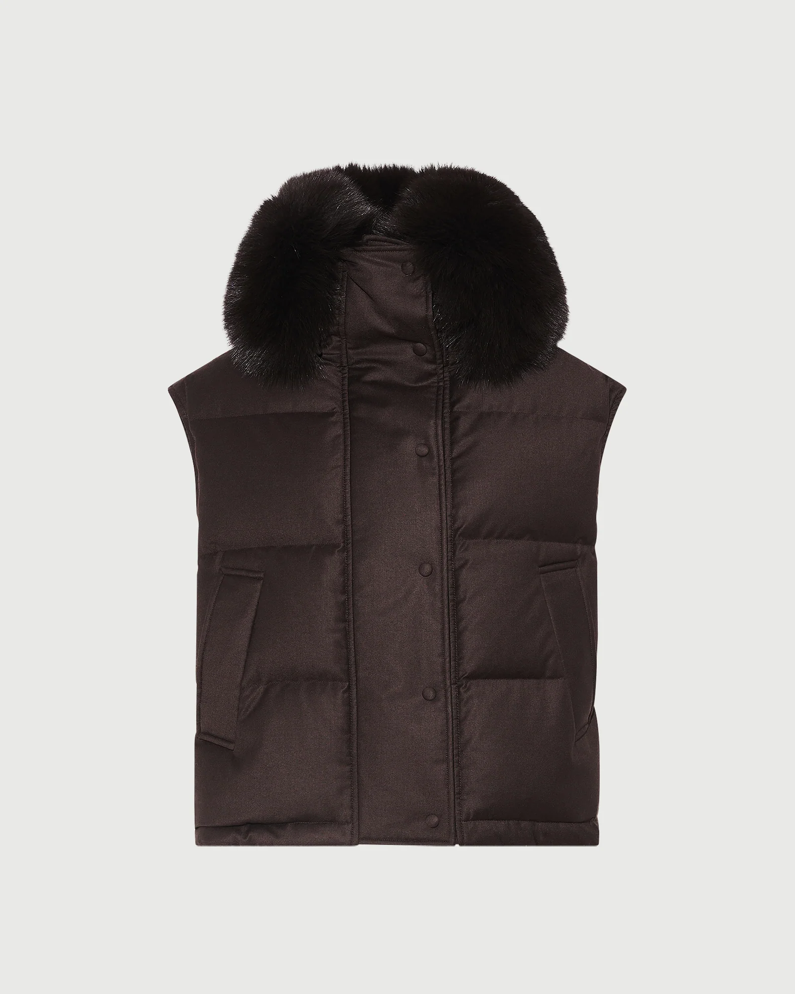 Gilet en flanelle avec col en fourrure de renard - Image 6