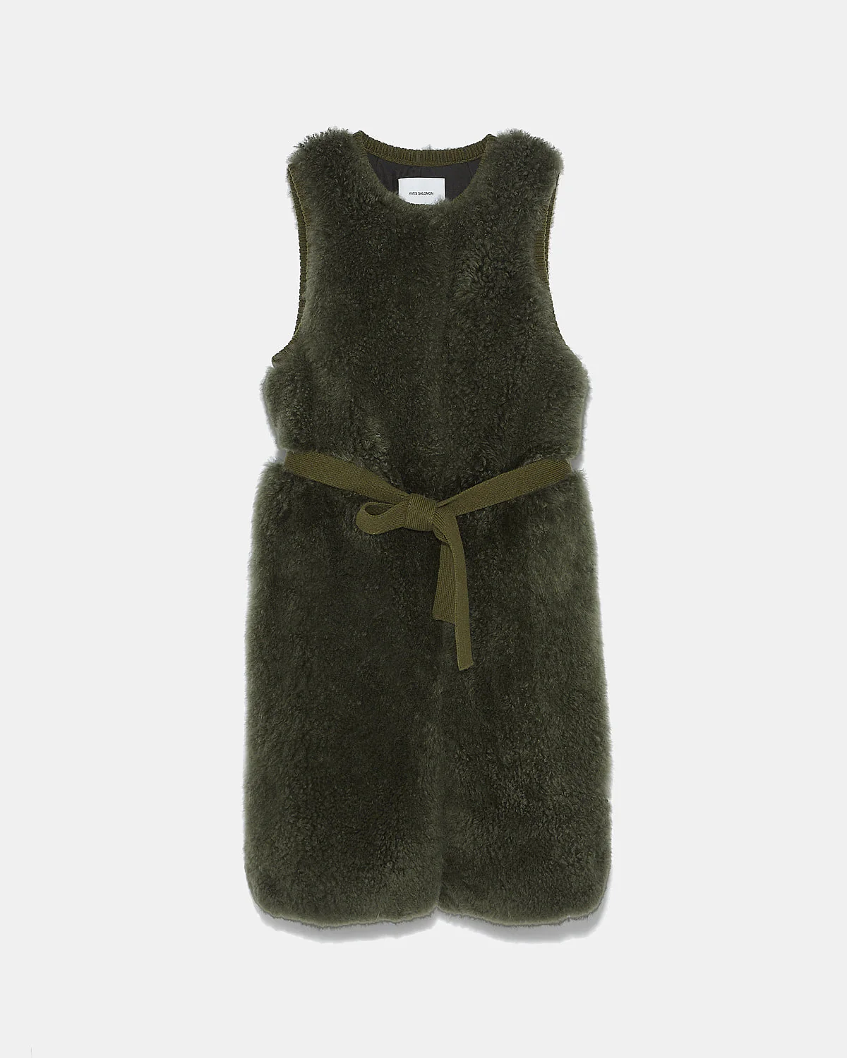 Gilet long ceinturé en maille mérinos et agneau - Image 6