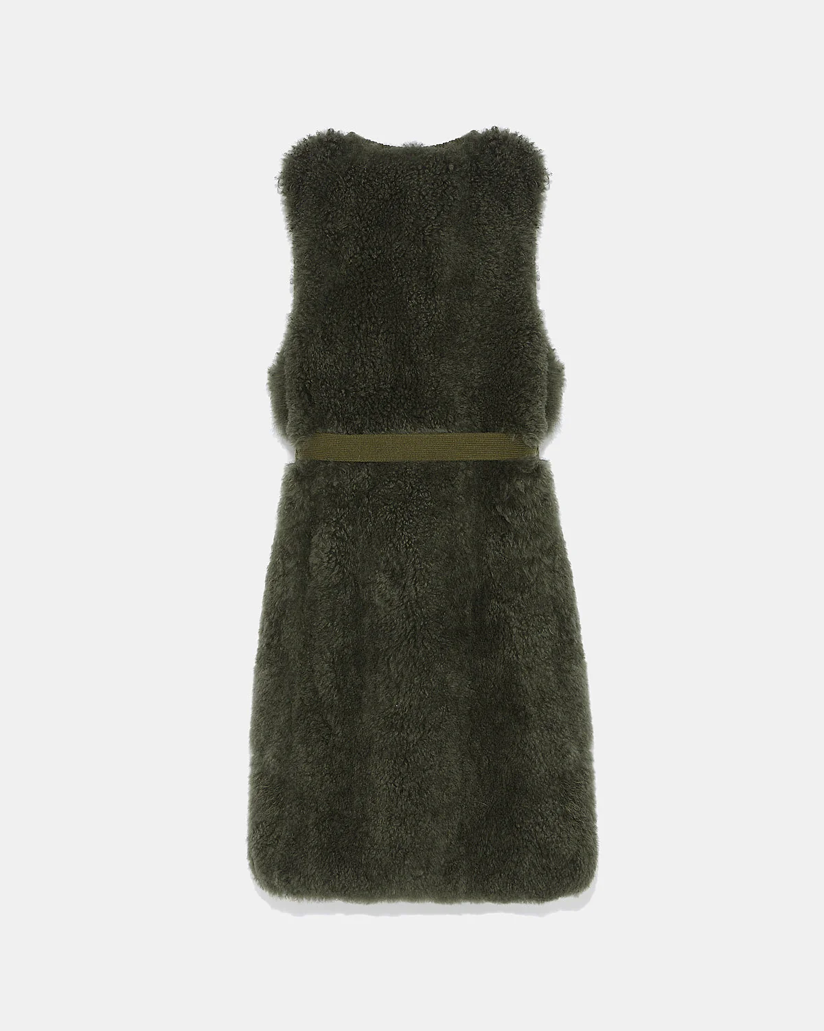Gilet long ceinturé en maille mérinos et agneau - Image 7