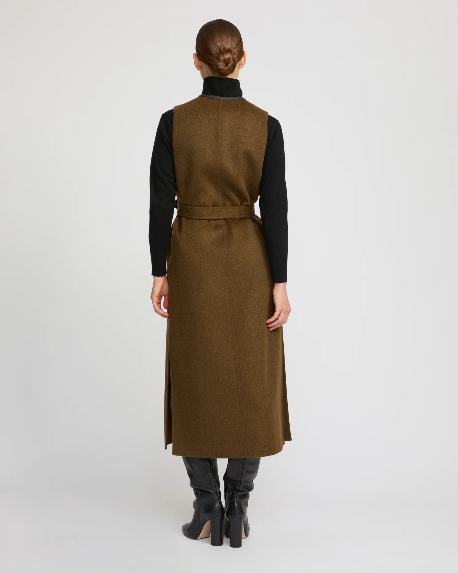 Gilet long en lainage cachemire double face - Image 3