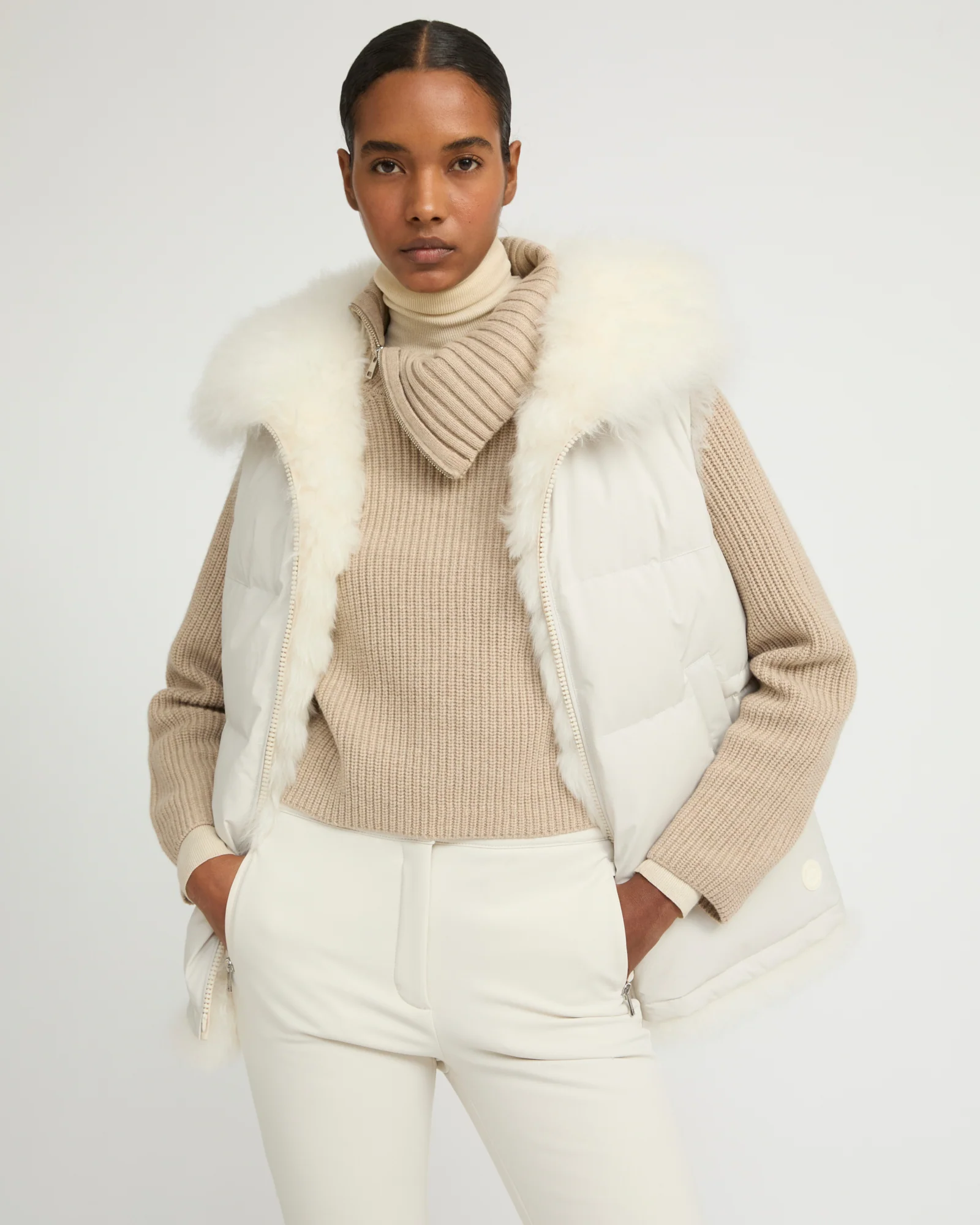 Gilet réversible en agneau long poil - Image 3