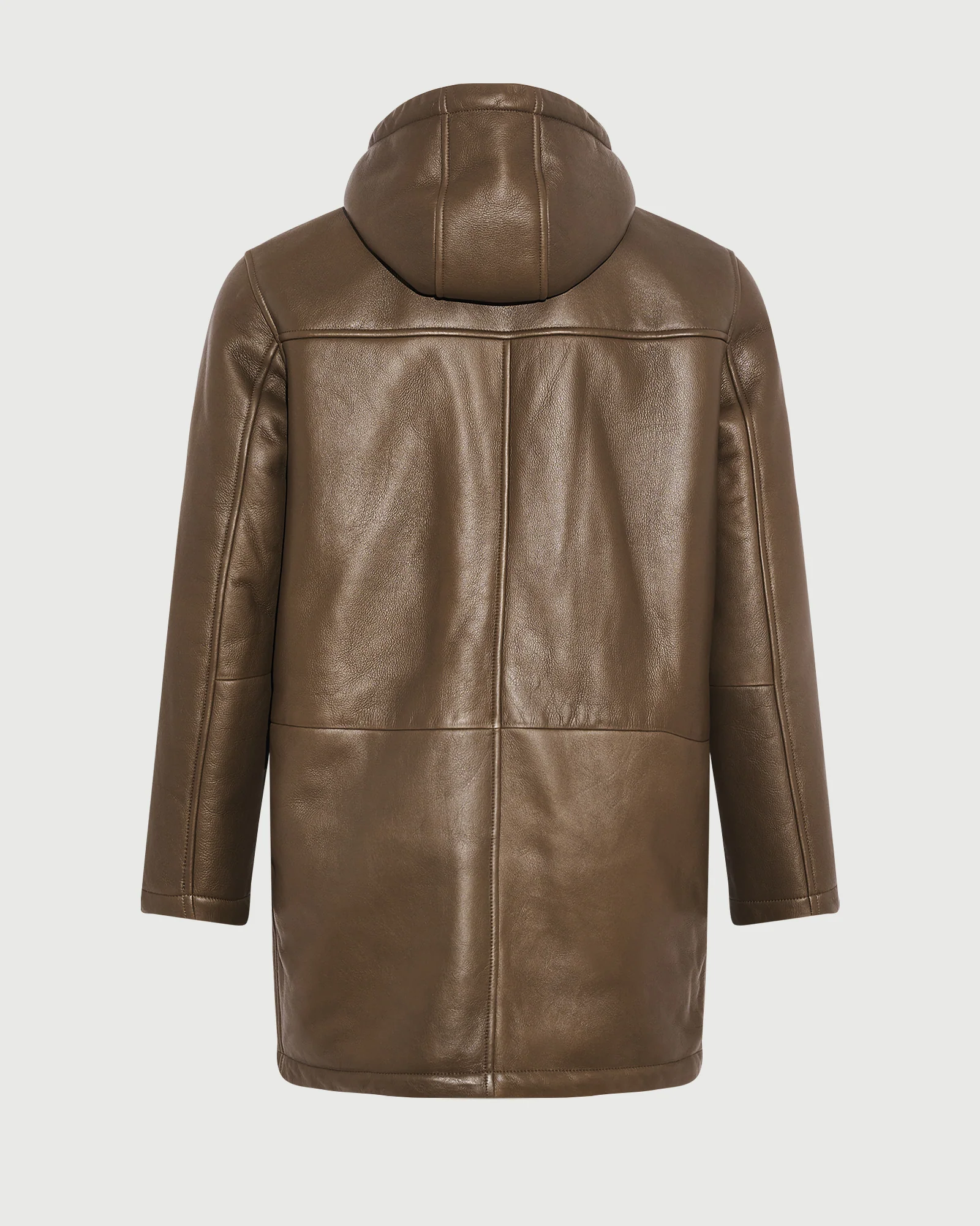 Manteau à capuche en peau lainée d'agneau soyeux à laine raide - Image 7