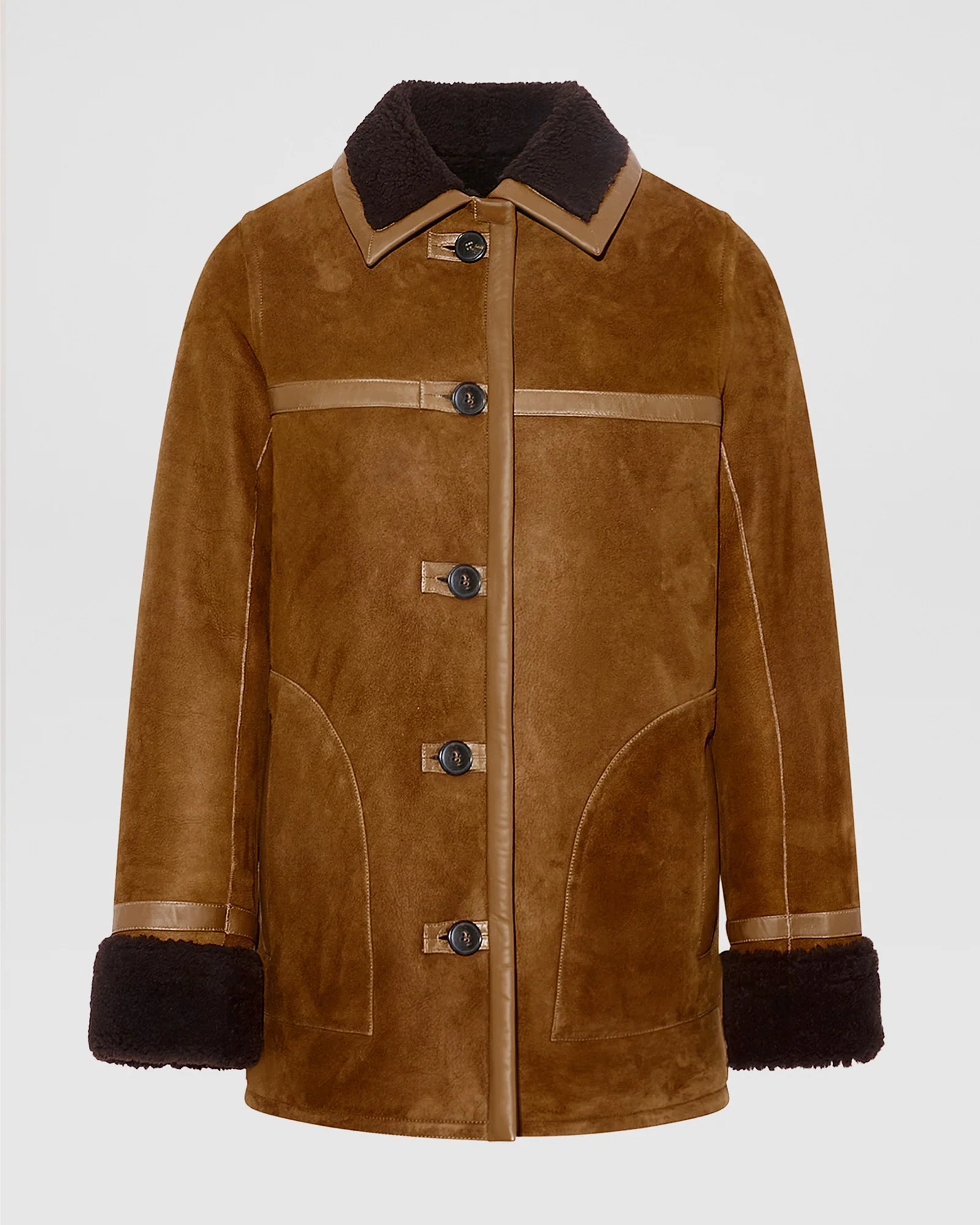 Manteau canadienne en agneau Mérinos suède - Image 6