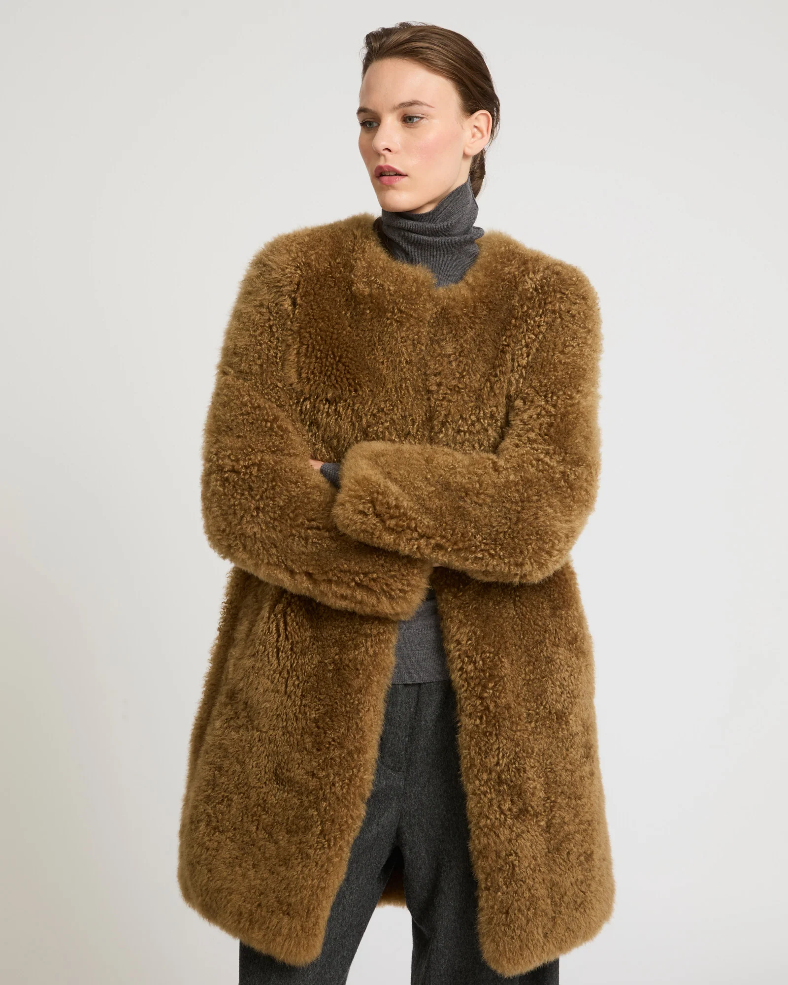 Manteau en maille mérinos et agneau - Image 4