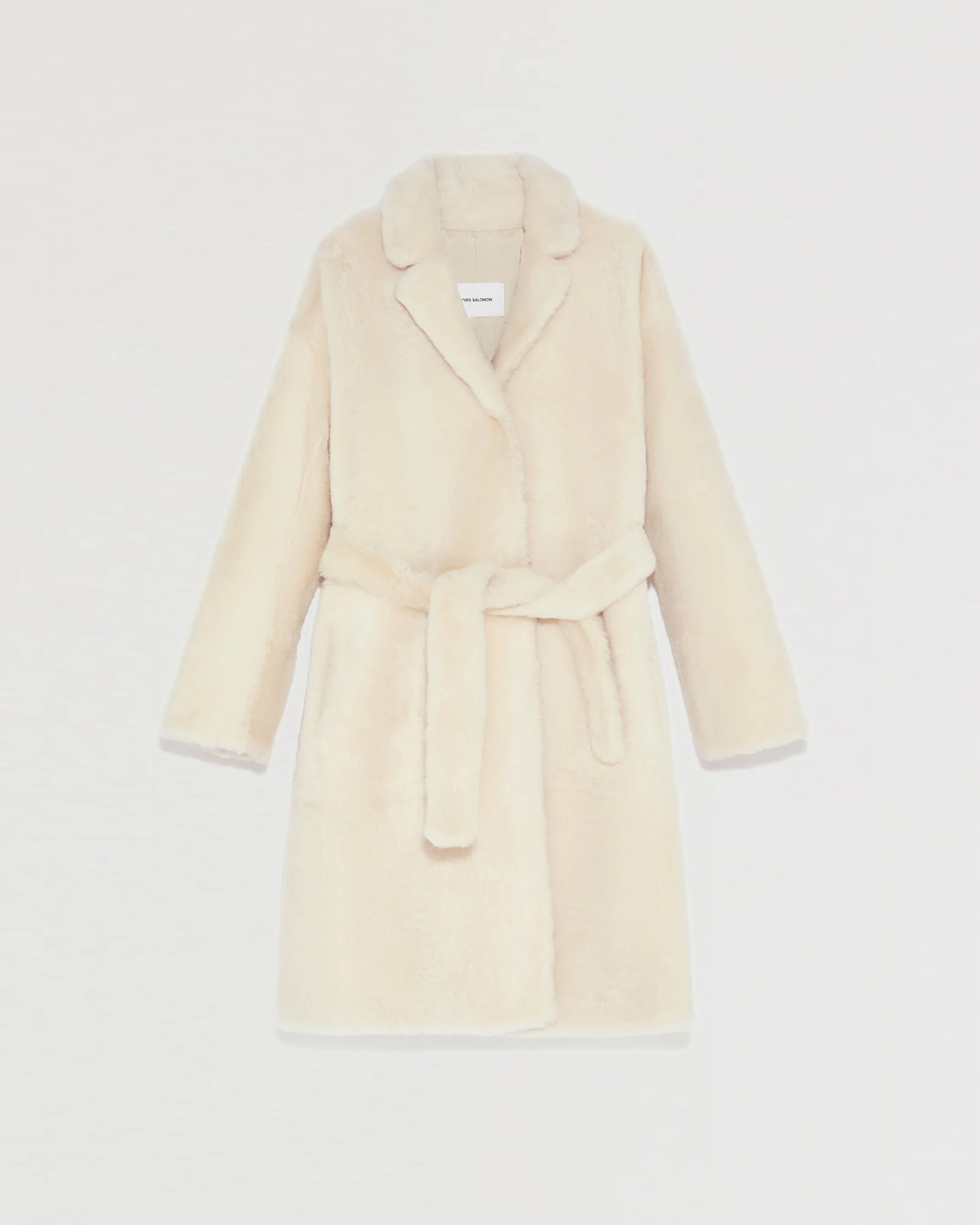Manteau ceinturé en peau lainée - Image 6