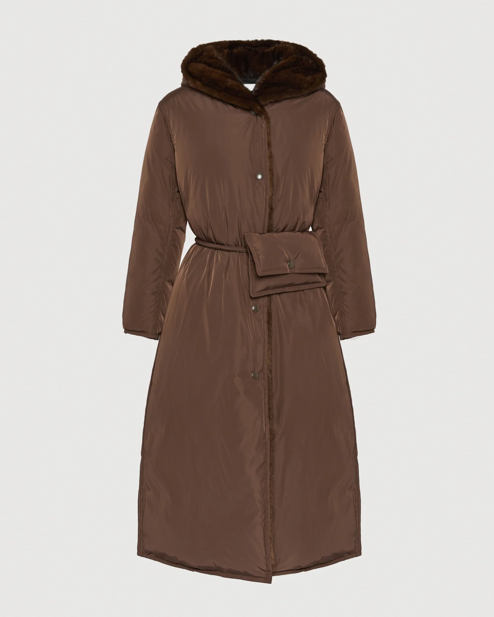 Manteau doudoune longue en tissu technique et fourrure de vison - Image 6