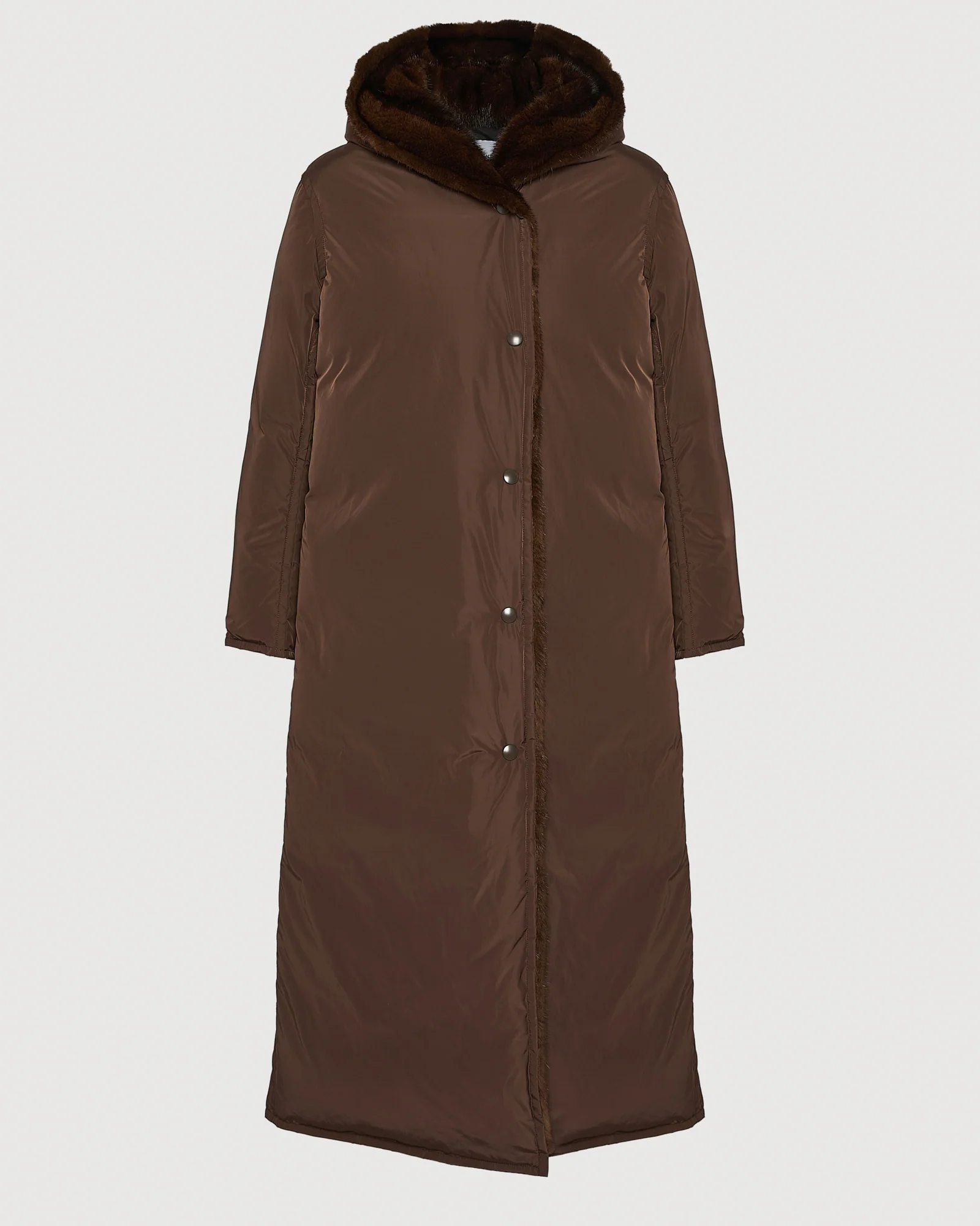 Manteau doudoune longue en tissu technique et fourrure de vison - Image 8