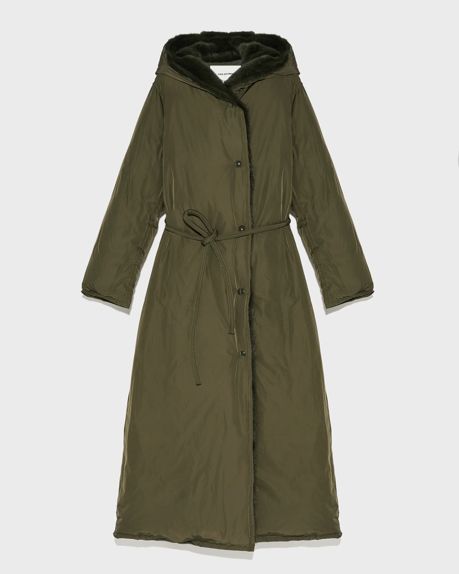 Manteau doudoune longue en tissu technique et fourrure de vison - Image 5