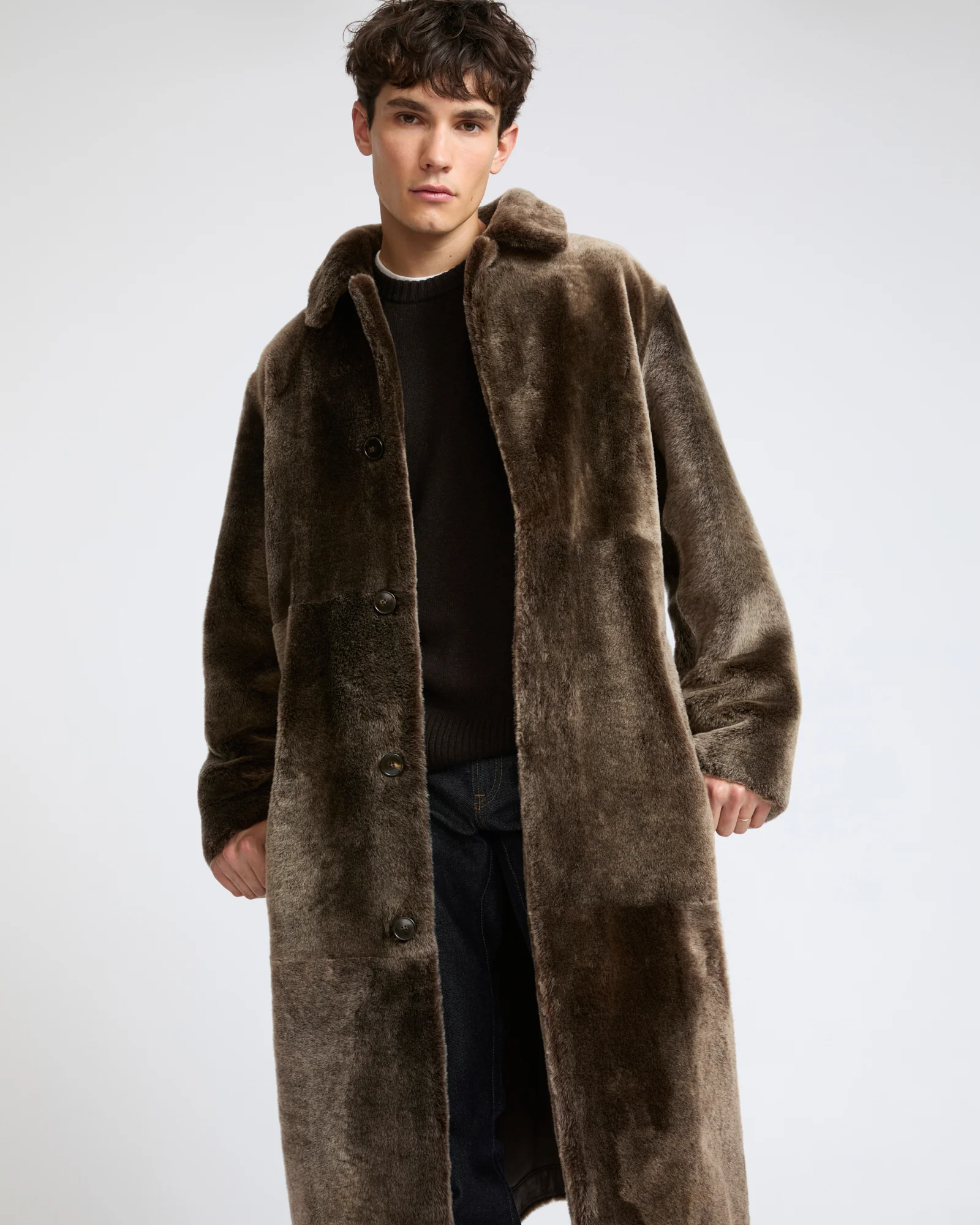Manteau en peau lainée d'agneau Lacon - Image 3