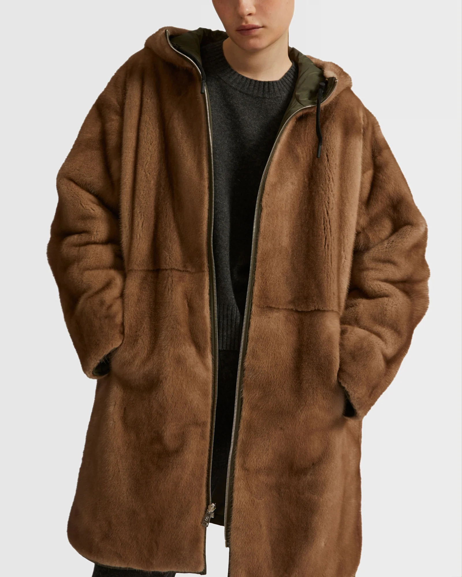 Parka réversible en fourrure de vison et tissu technique - Image 3