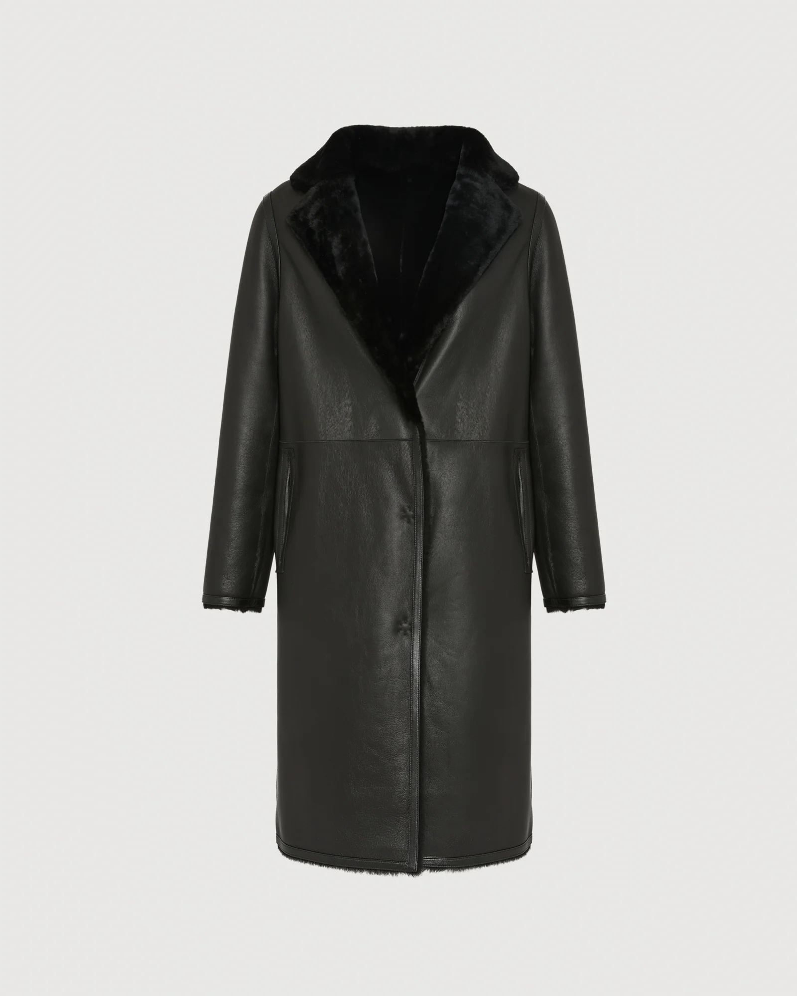 Manteau réversible en peau lainée d'agneau mérinos - Image 8