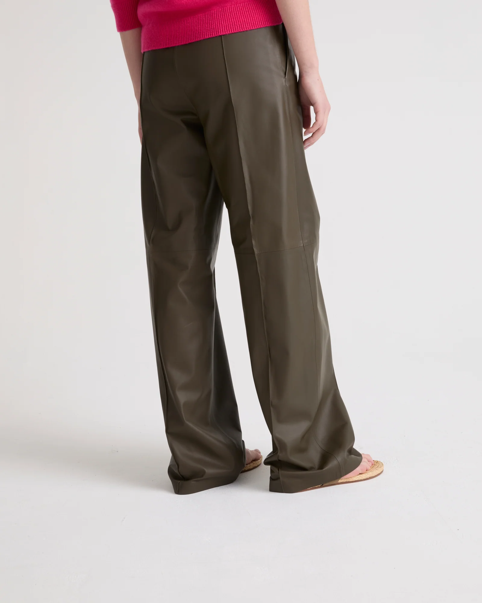 Pantalon ample en cuir d'agneau fin - Image 3