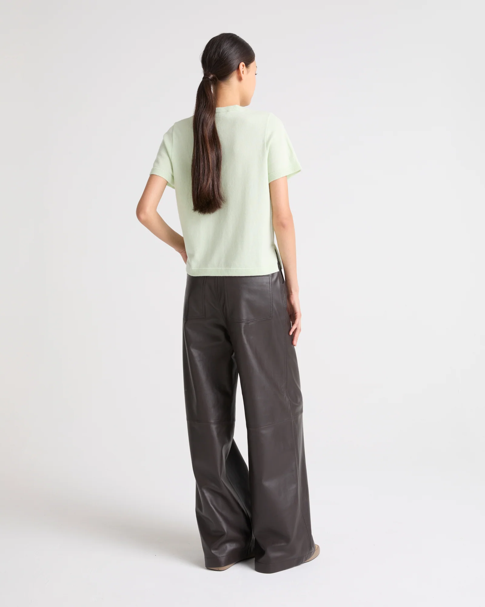 Pantalon droit en cuir d'agneau - Image 3