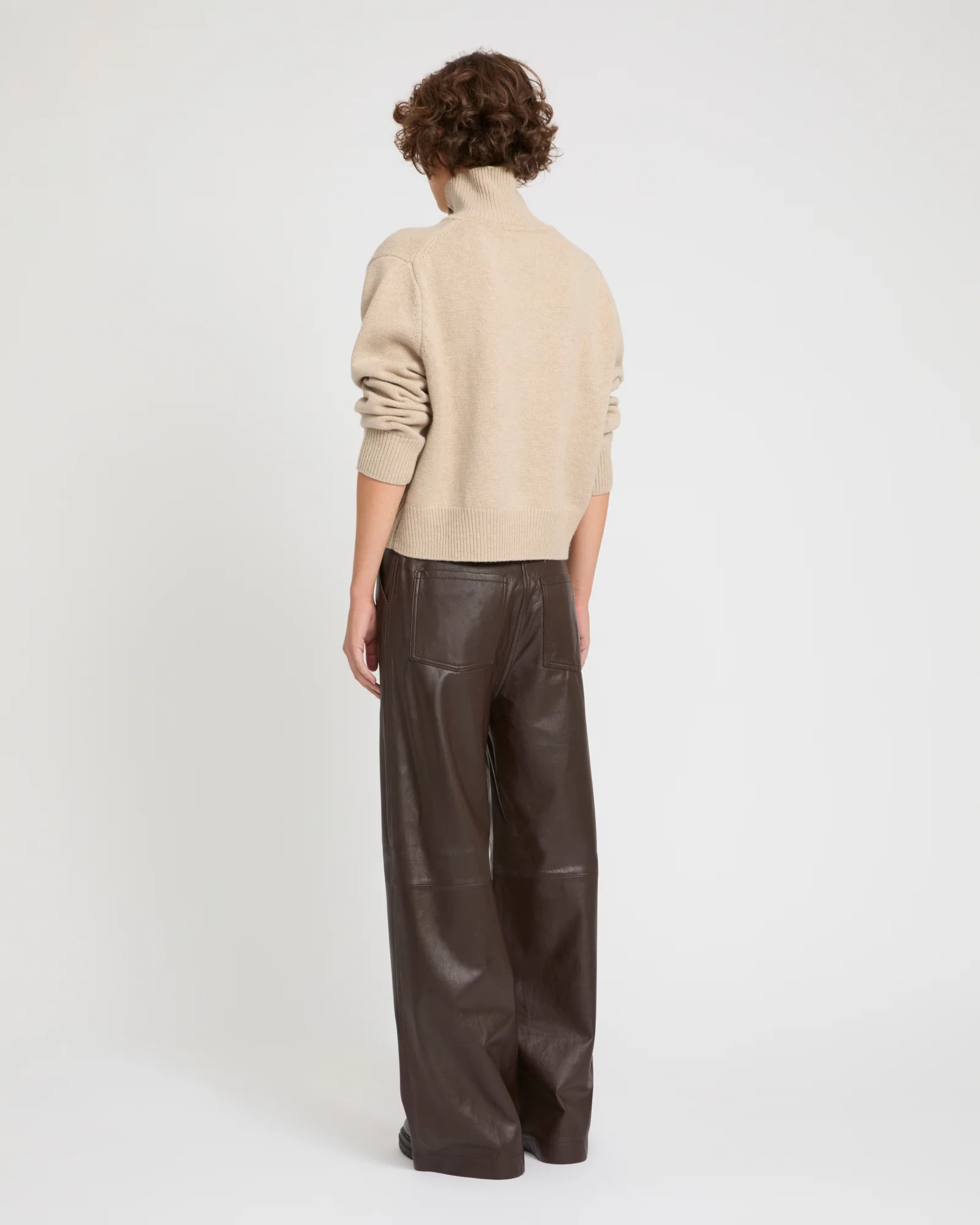 Pantalon droit en cuir d'agneau - Image 4