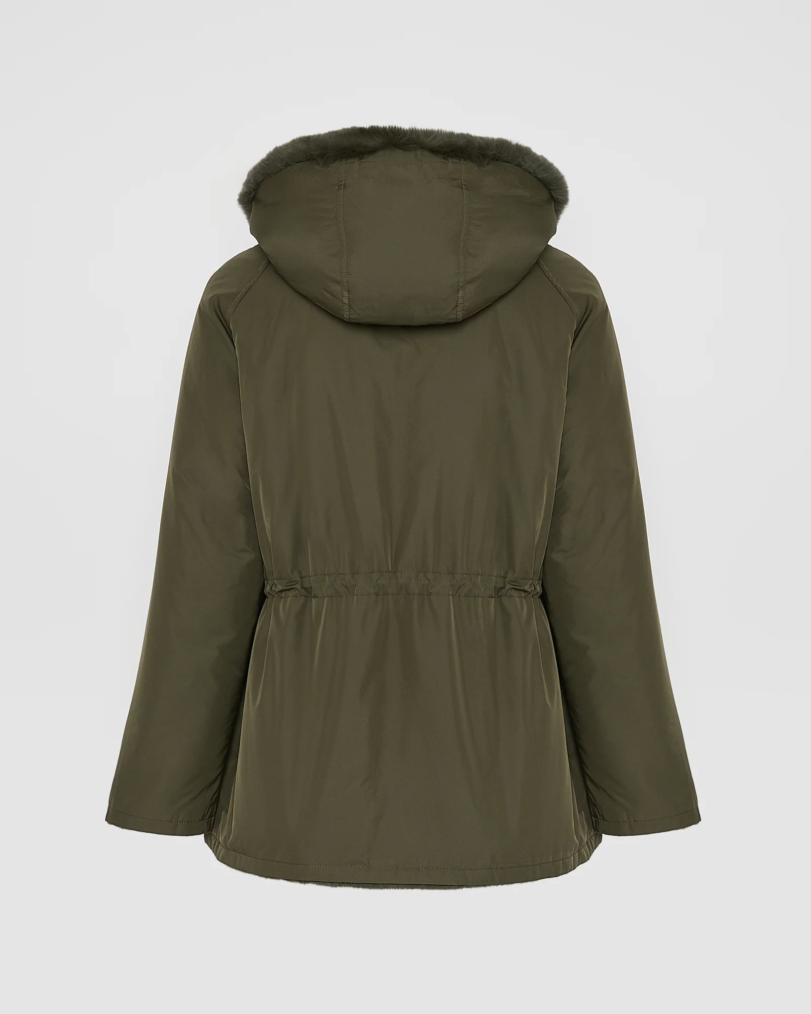 Parka à capuche réversible en tissu technique et lapin rex - Image 8