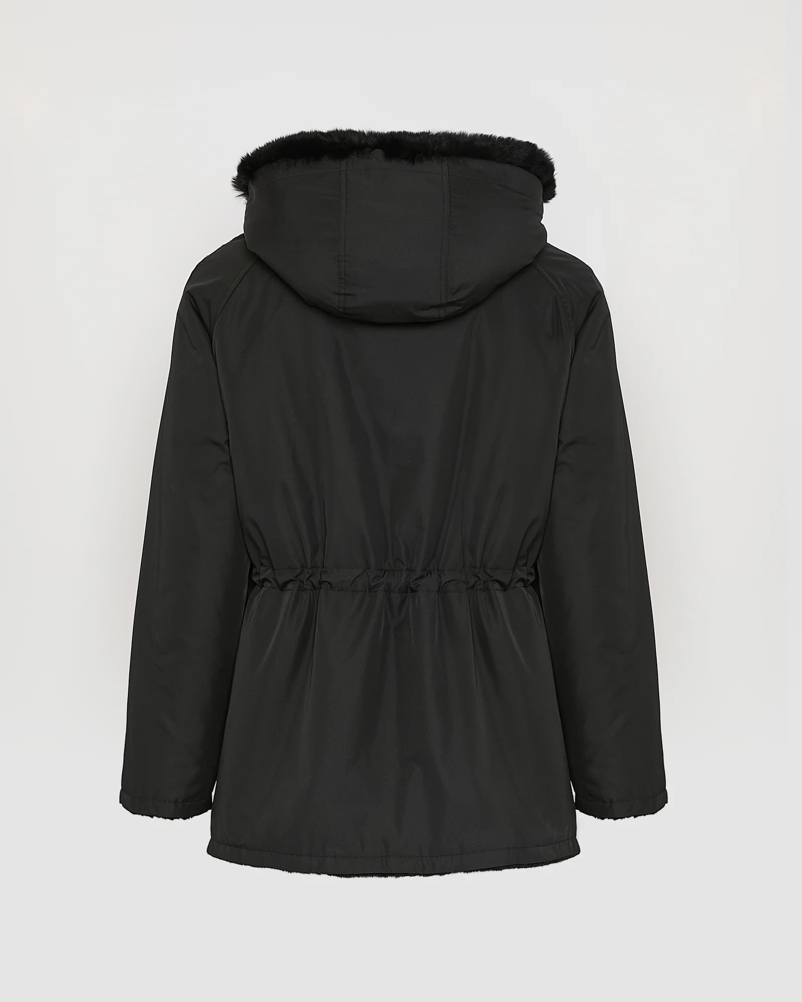 Parka à capuche réversible en tissu technique et lapin rex - Image 7