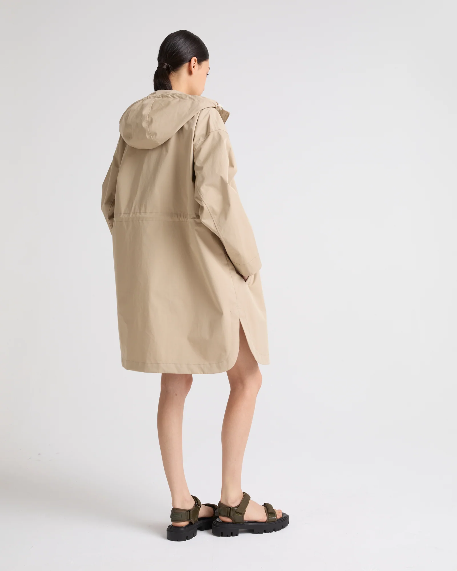 Parka longue en tissu technique mix coton - Image 5