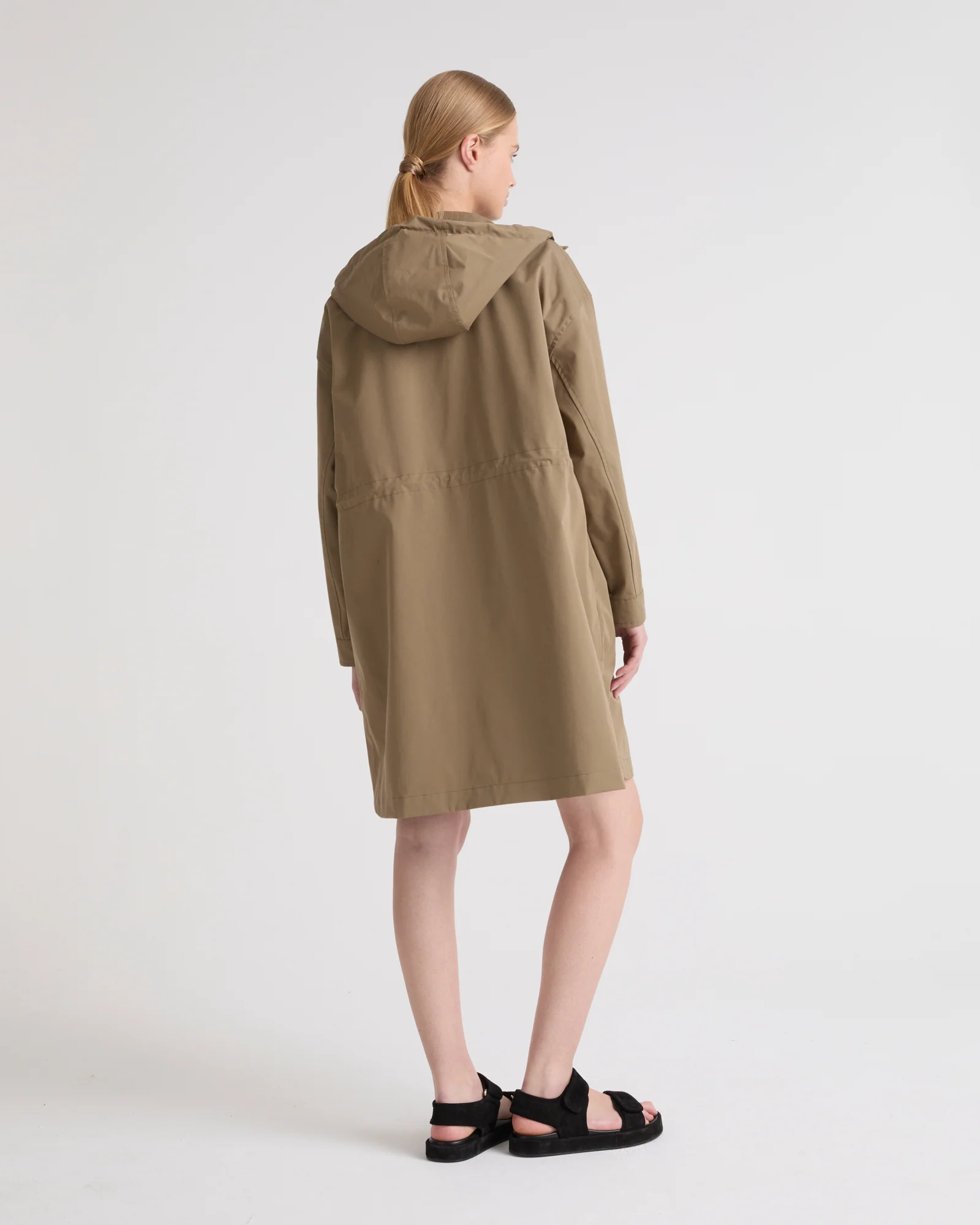 Parka longue en tissu technique mix coton - Image 4