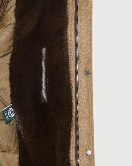 Parka courte en tissu Loro Piana imperméable avec fourrure de vison - Image 8