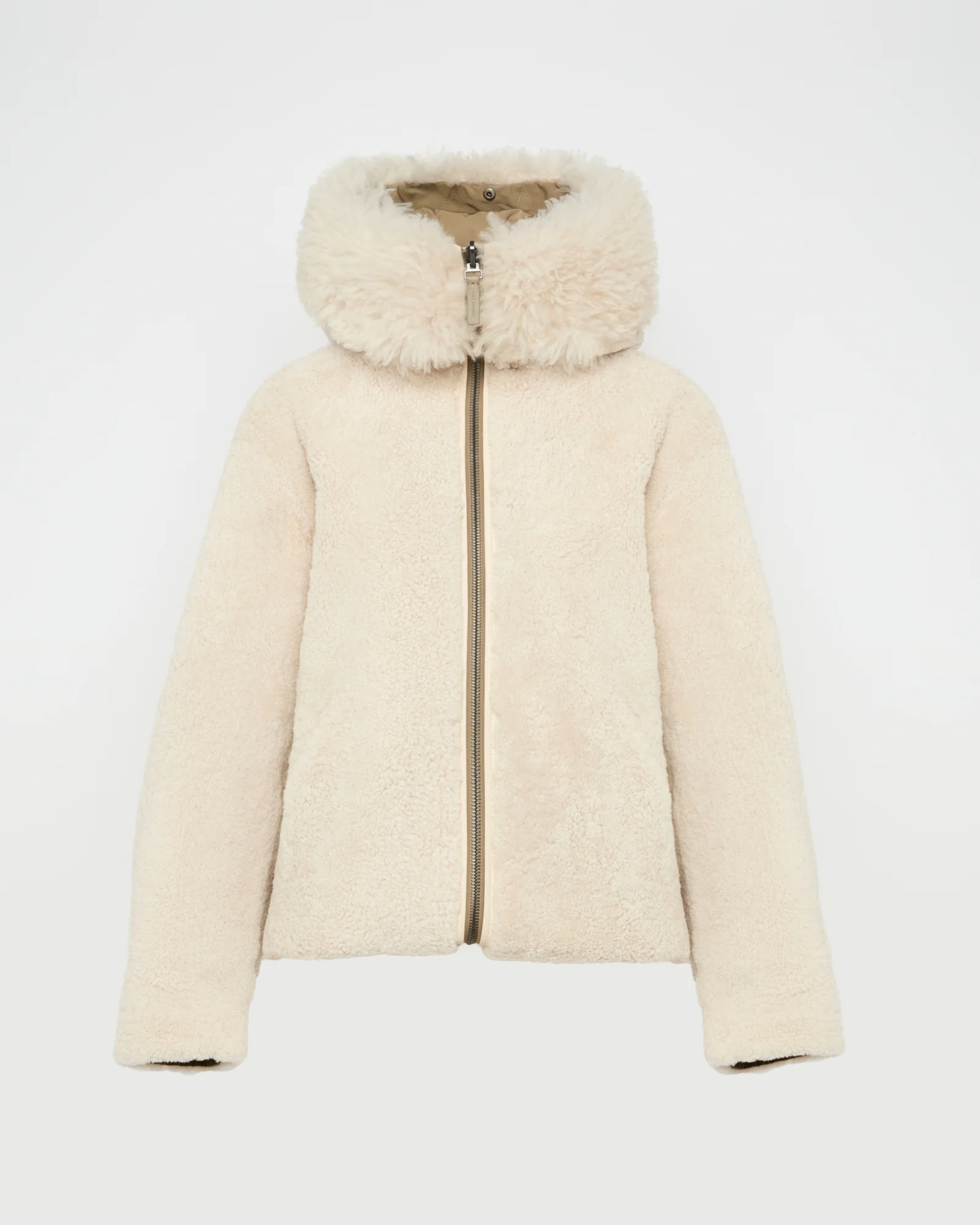 Parka courte en tissu technique déperlant réversible avec peau lainée d'agneau - Image 5