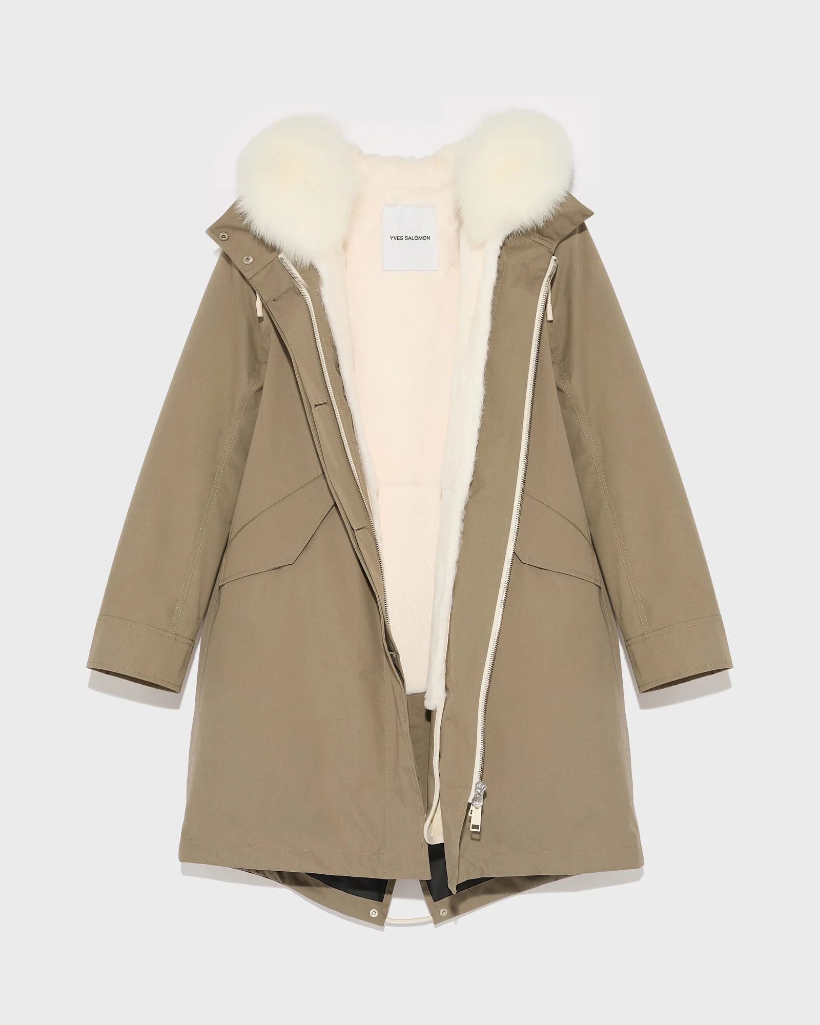 Parka iconique longue en coton mélangé imperméable avec fourrure de renard et lapin - Image 7