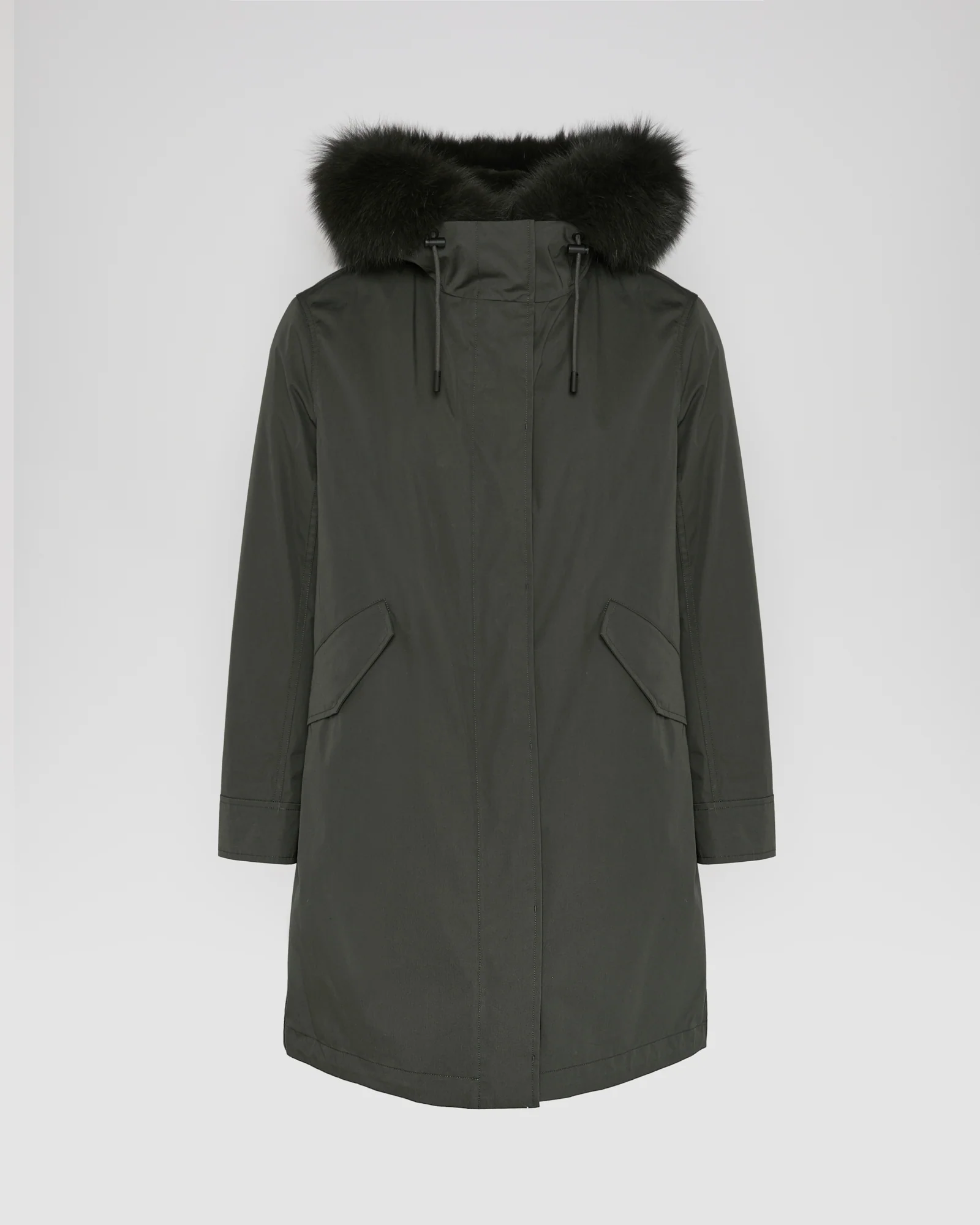 Parka iconique longue en coton mélangé imperméable avec fourrure de renard et lapin - Image 5