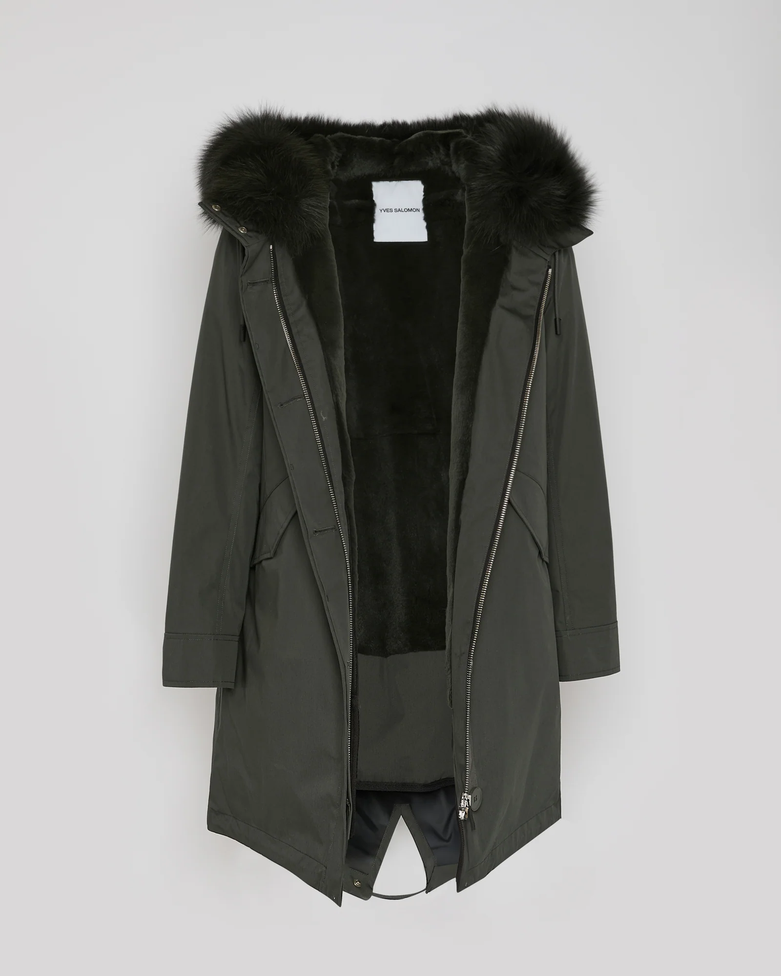 Parka iconique longue en coton mélangé imperméable avec fourrure de renard et lapin - Image 7