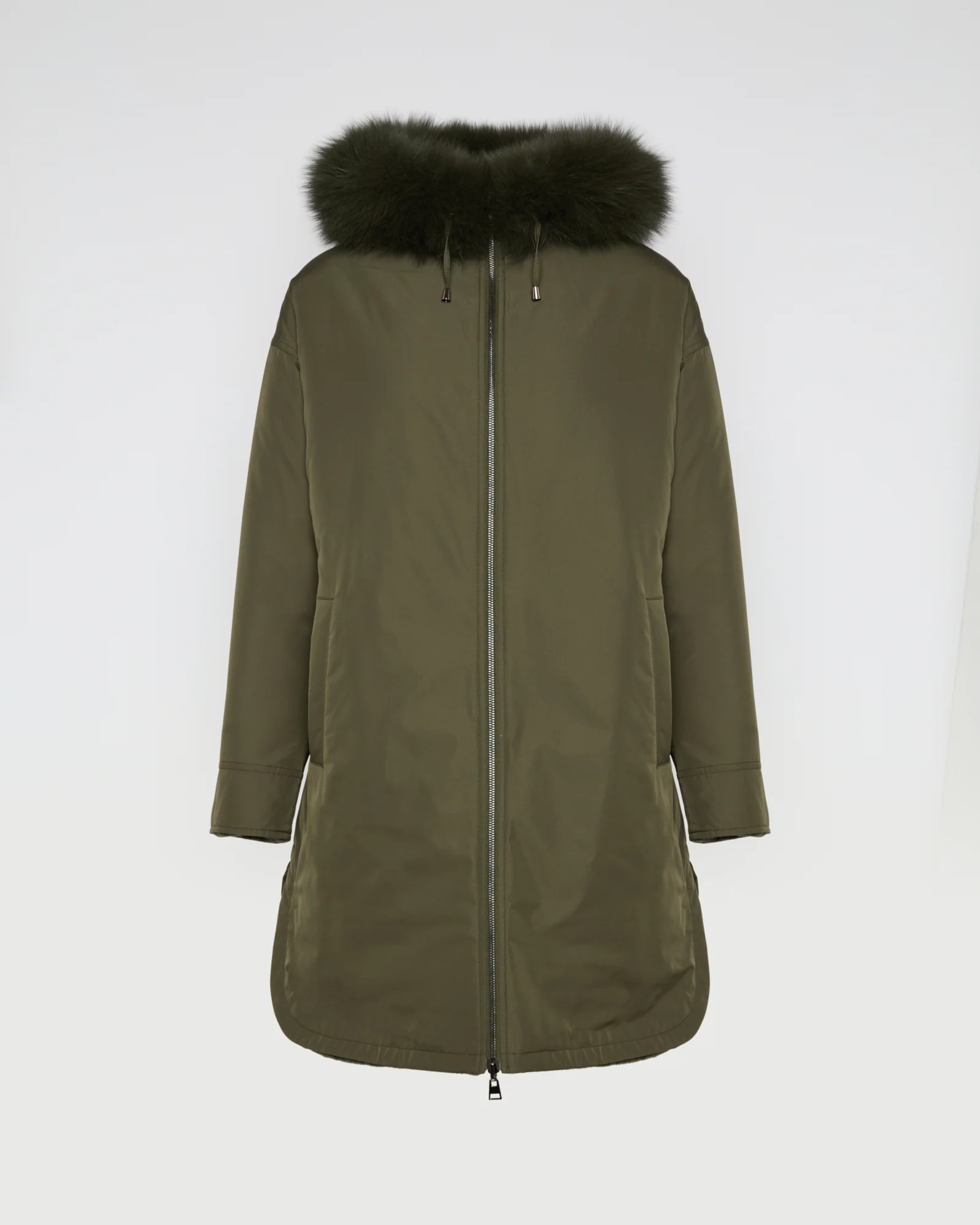 Parka longue réversible en tissu technique déperlant avec fourrure de renard et de lapin rex - Image 7