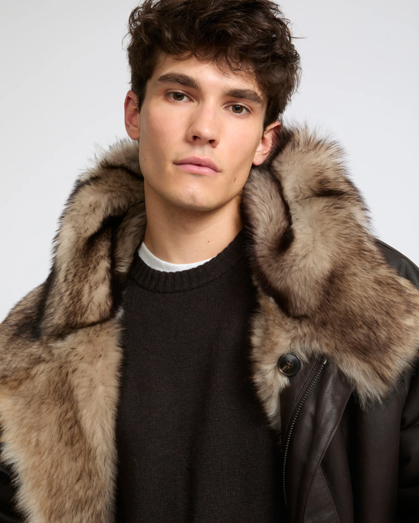 Parka réversible en peau lainée Toscane façon fourrure - Image 4