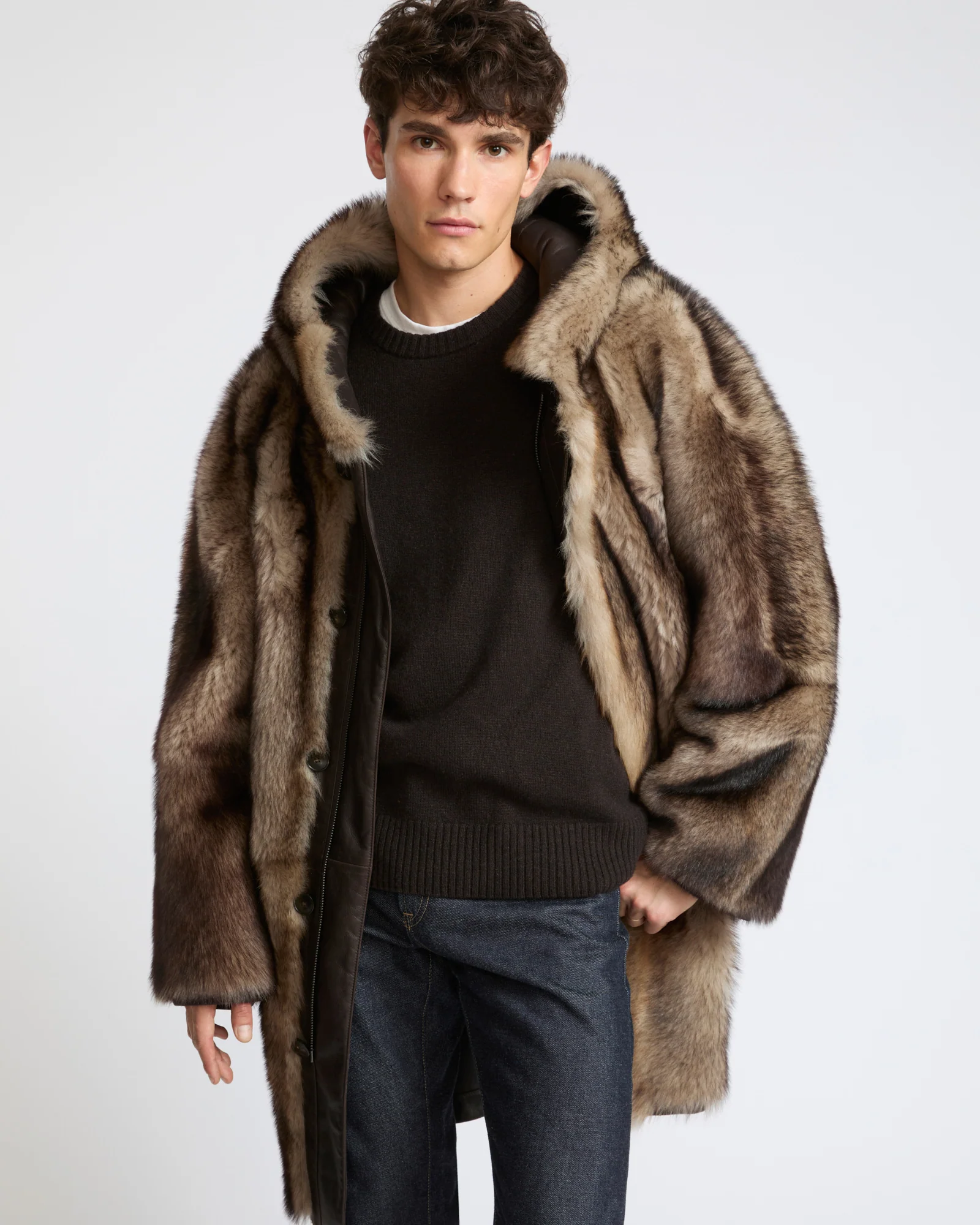 Parka réversible en peau lainée Toscane façon fourrure - Image 5