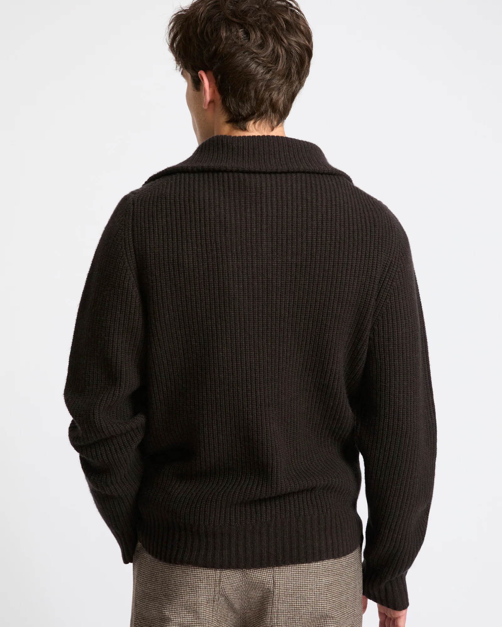 Pull zippé à col camionneur en lainage cachemire - Image 3