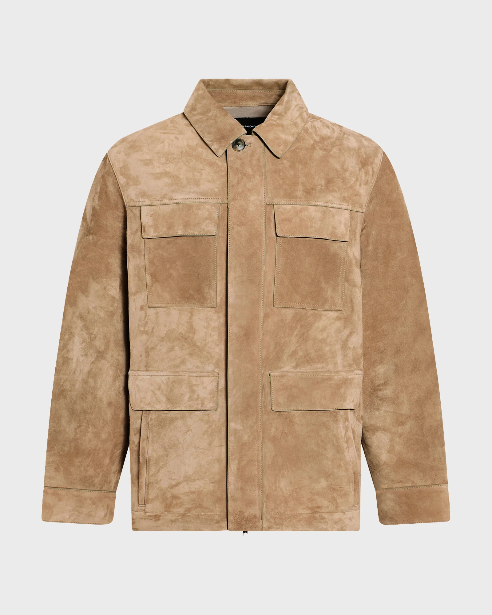 Veste saharienne en cuir de veau finition suède - Image 4