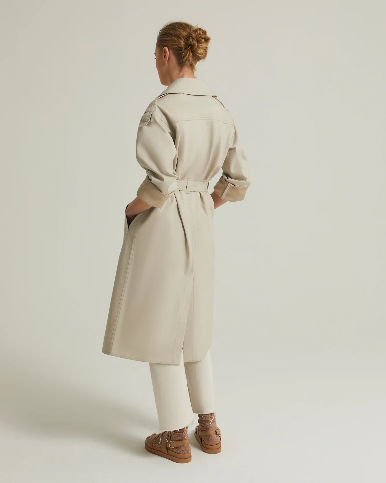 Trench oversize en coton double face - Image 4