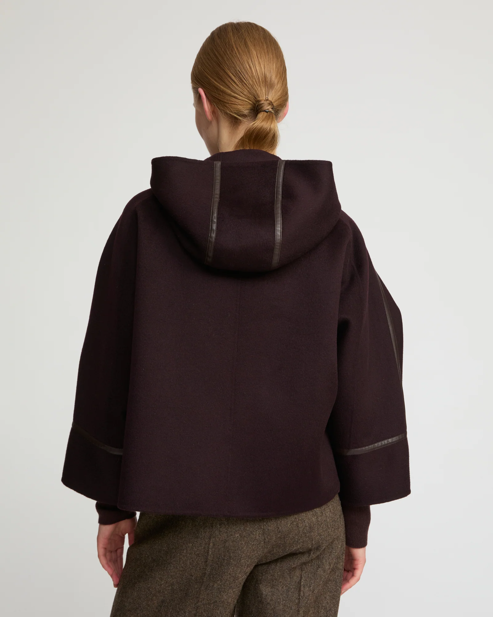 Veste à capuche en lainage cachemire double face - Image 5