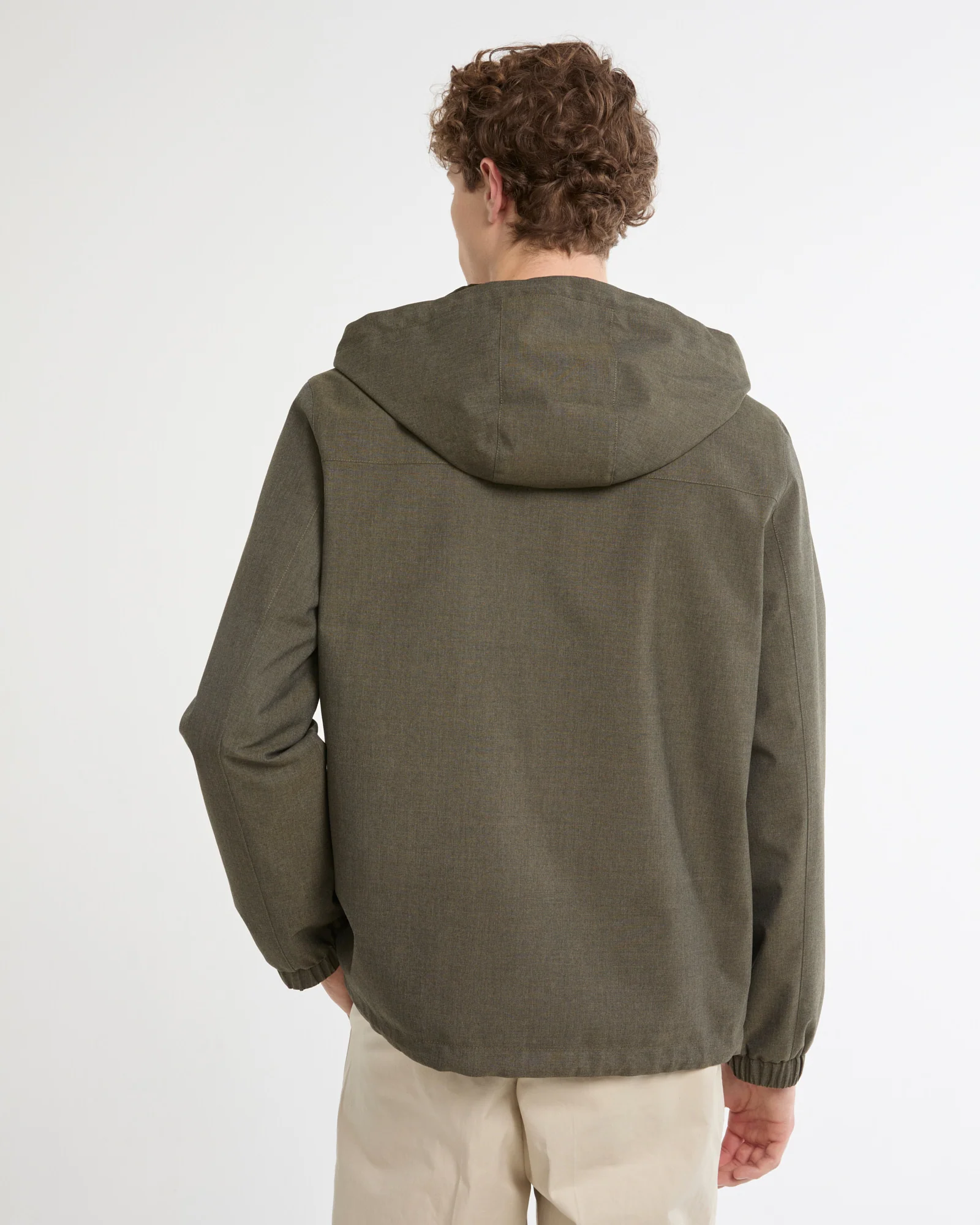 Veste à capuche en tissu technique aspect laine froide - Image 4