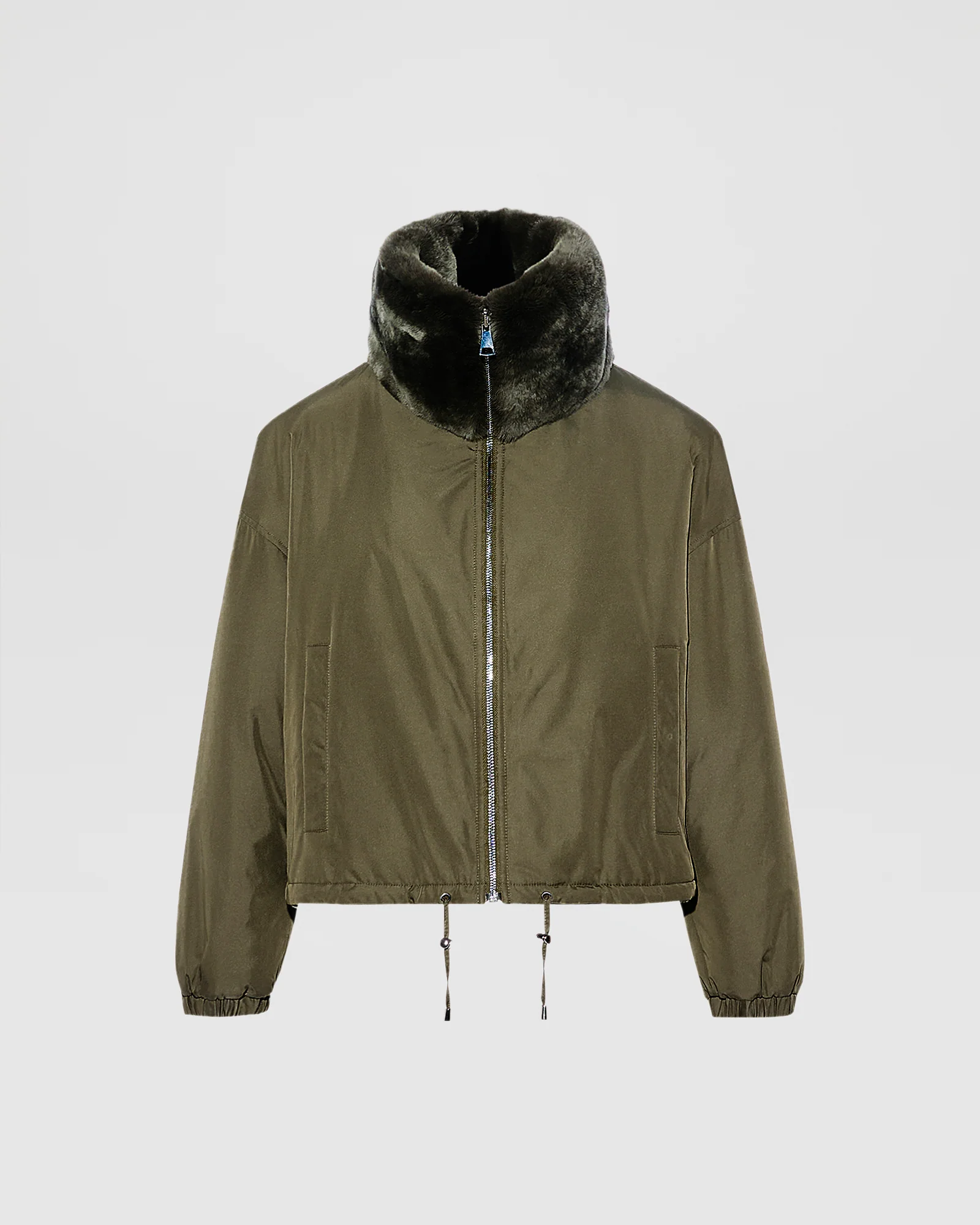 Veste boxy en fourrure de lapin rex réversible et tissu technique - Image 7
