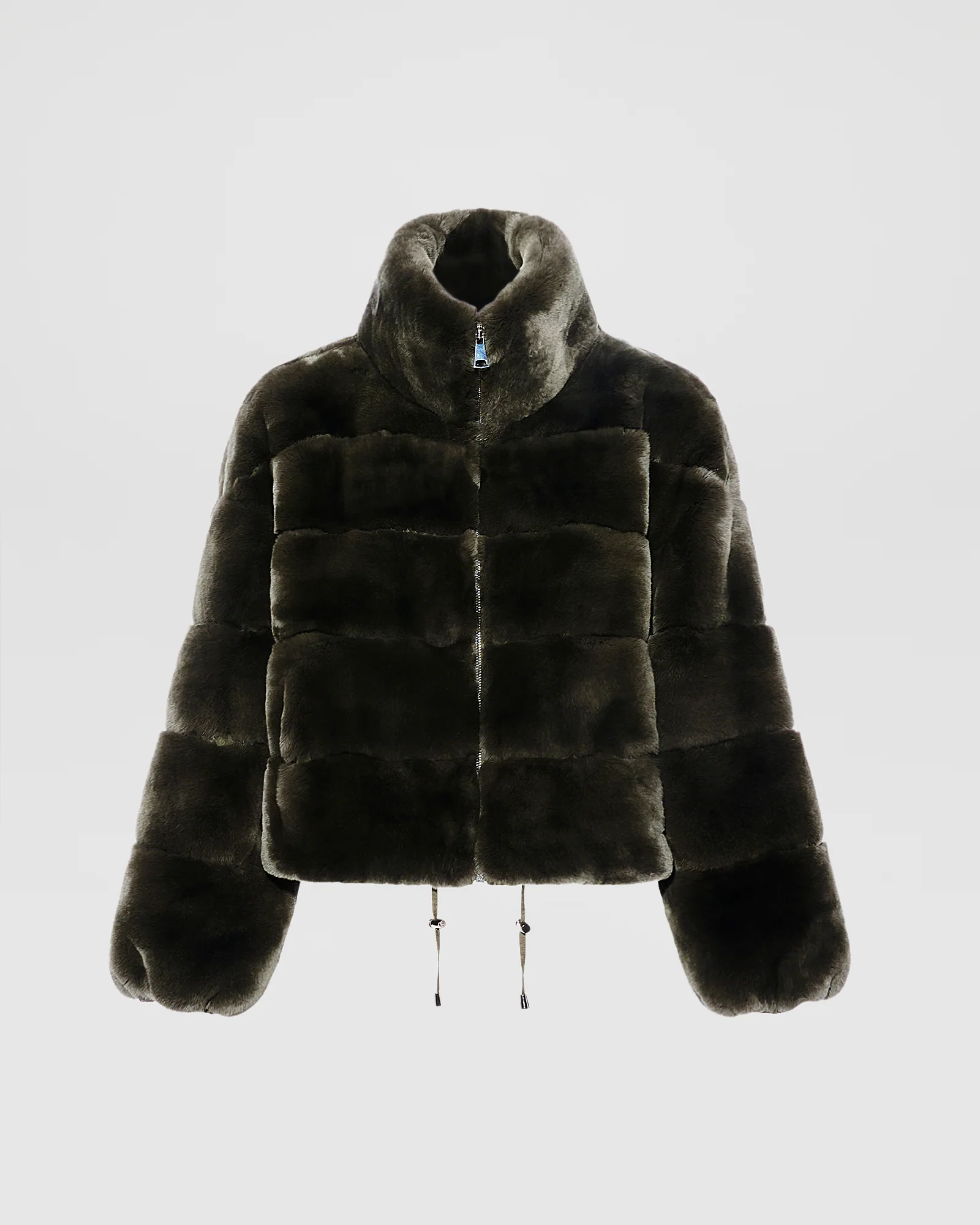 Veste boxy en fourrure de lapin rex réversible et tissu technique - Image 8
