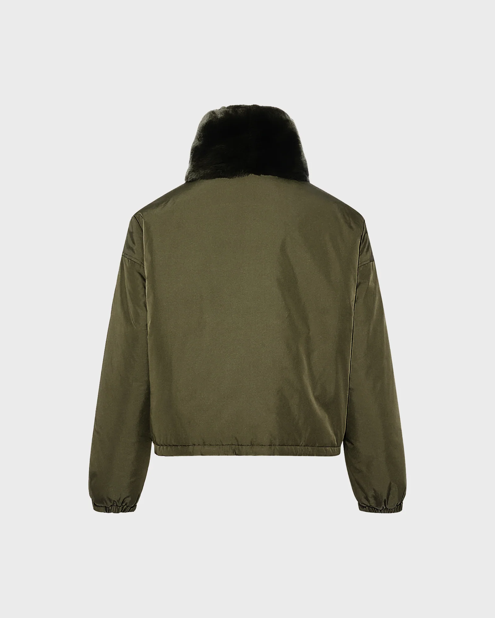 Veste boxy en fourrure de lapin rex réversible et tissu technique - Image 9