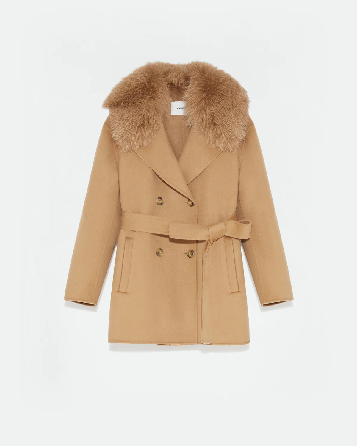Veste caban en lainage cachemire et col en fourrure de renard - Image 6