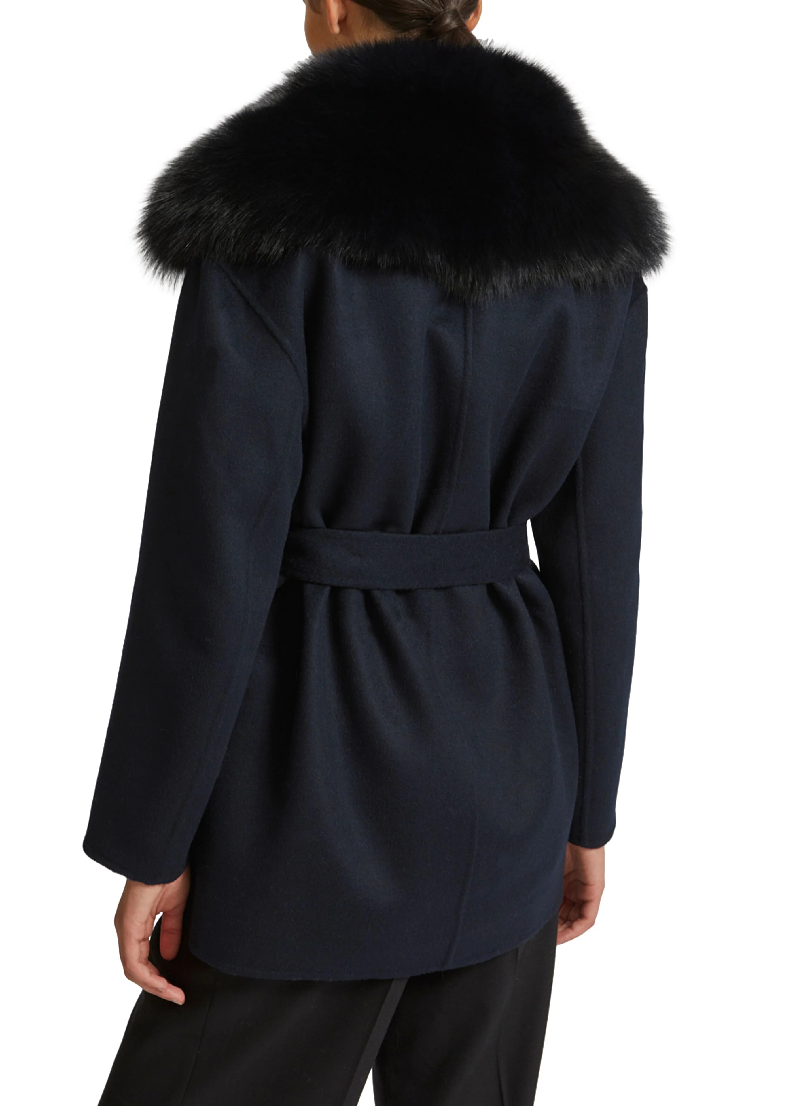 Veste caban en lainage cachemire et col en fourrure de renard - Image 5