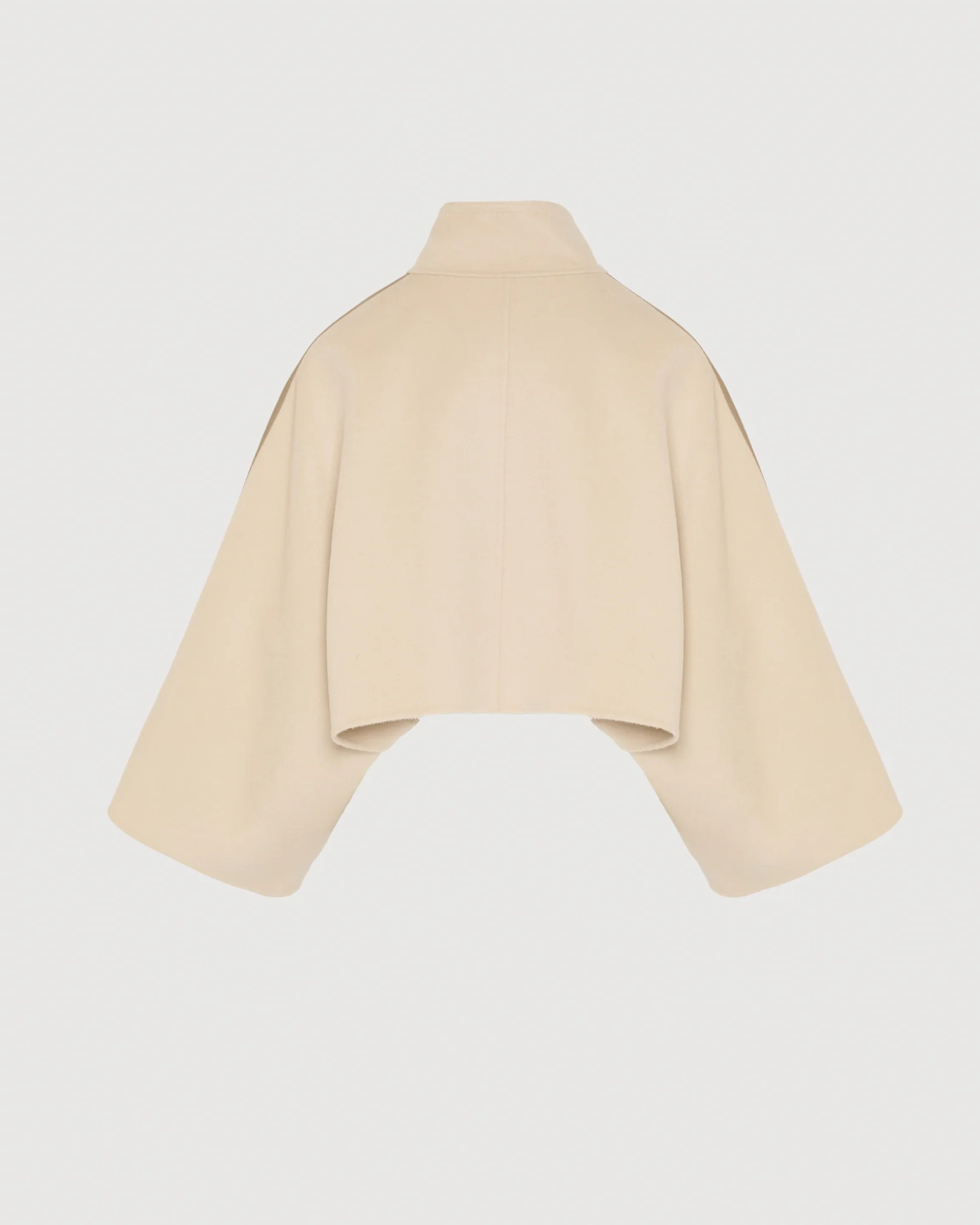 Veste cape cropped en lainage cachemire double face - Image 8