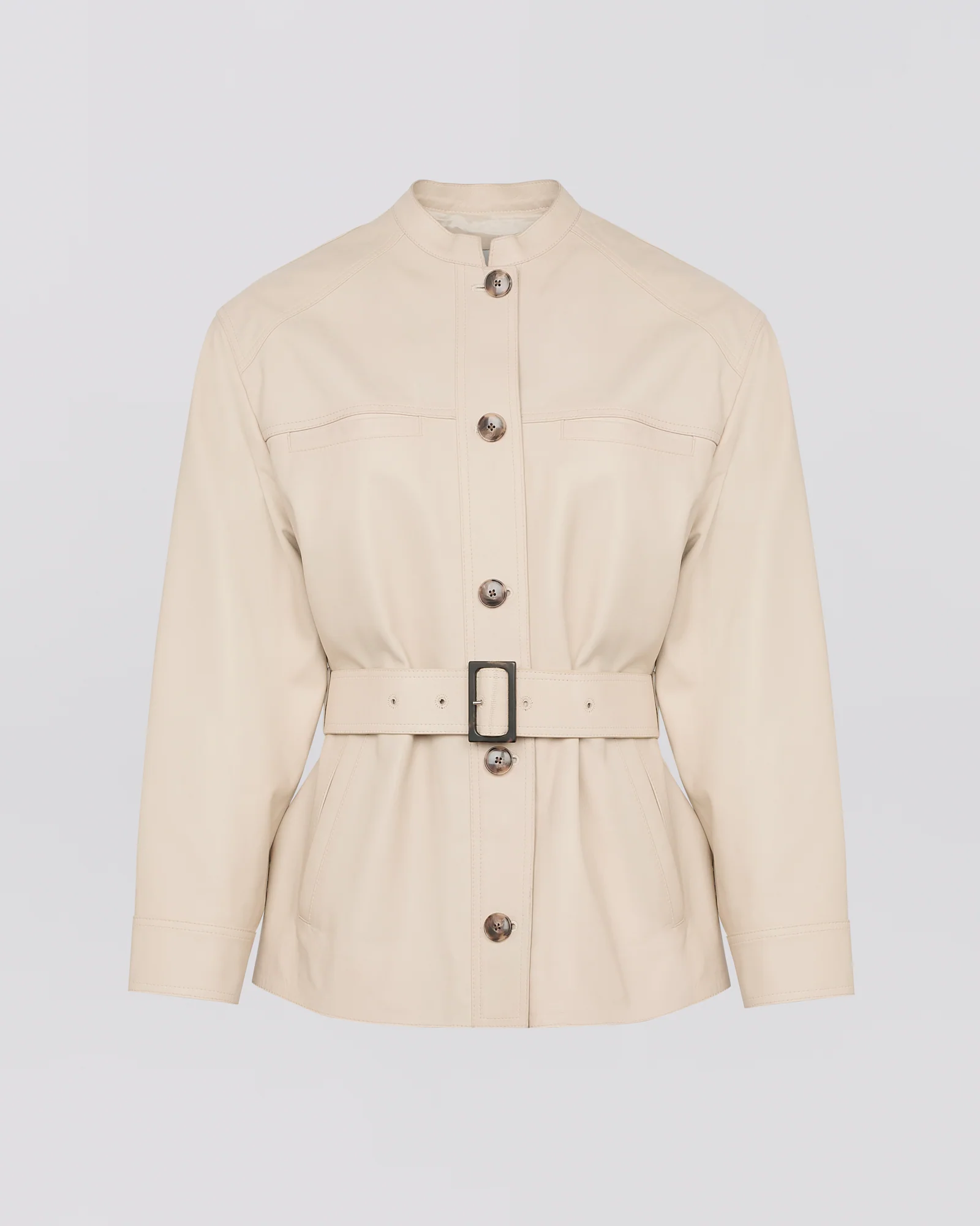 Veste ceinturée en cuir d'agneau - Image 6
