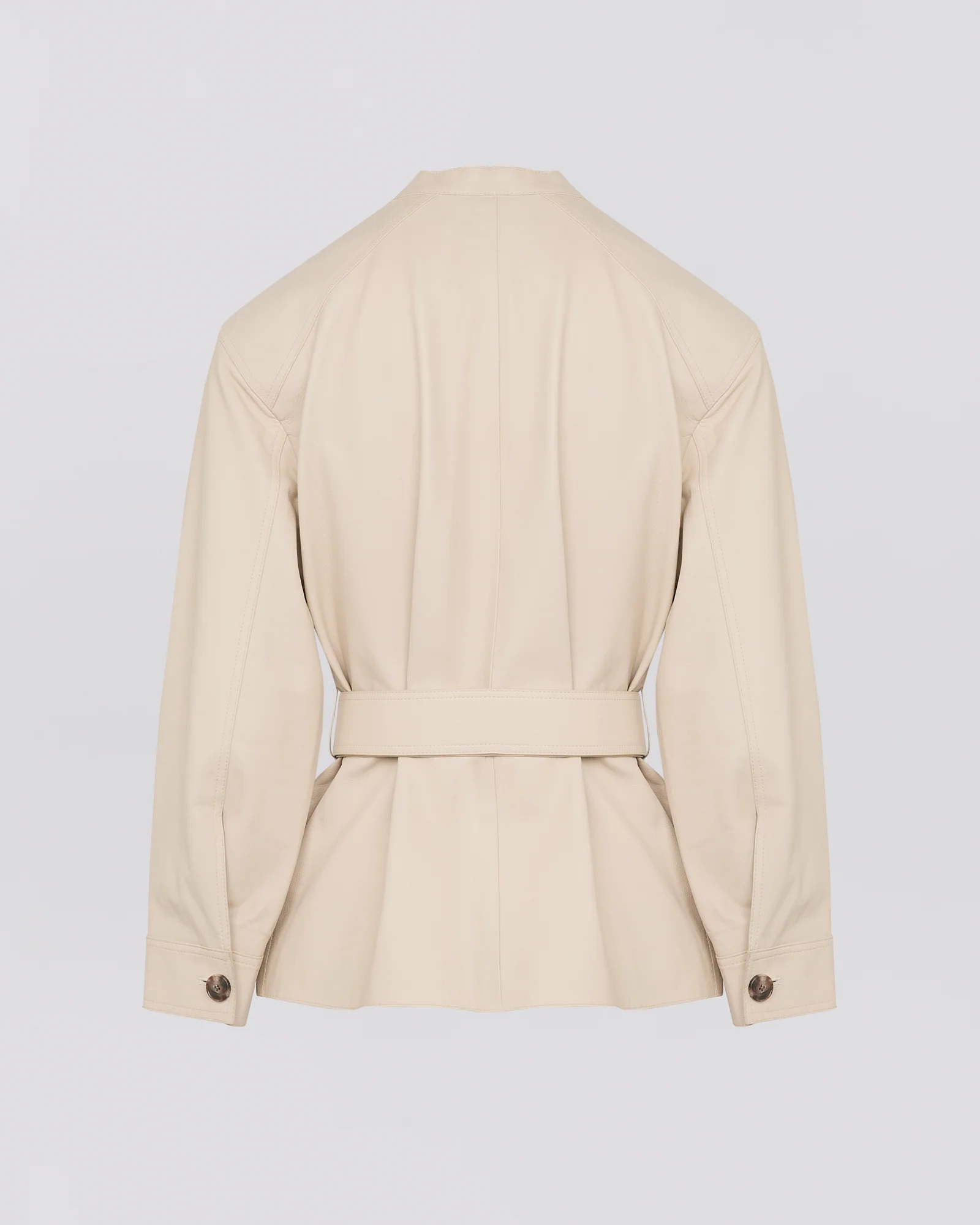 Veste ceinturée en cuir d'agneau - Image 7