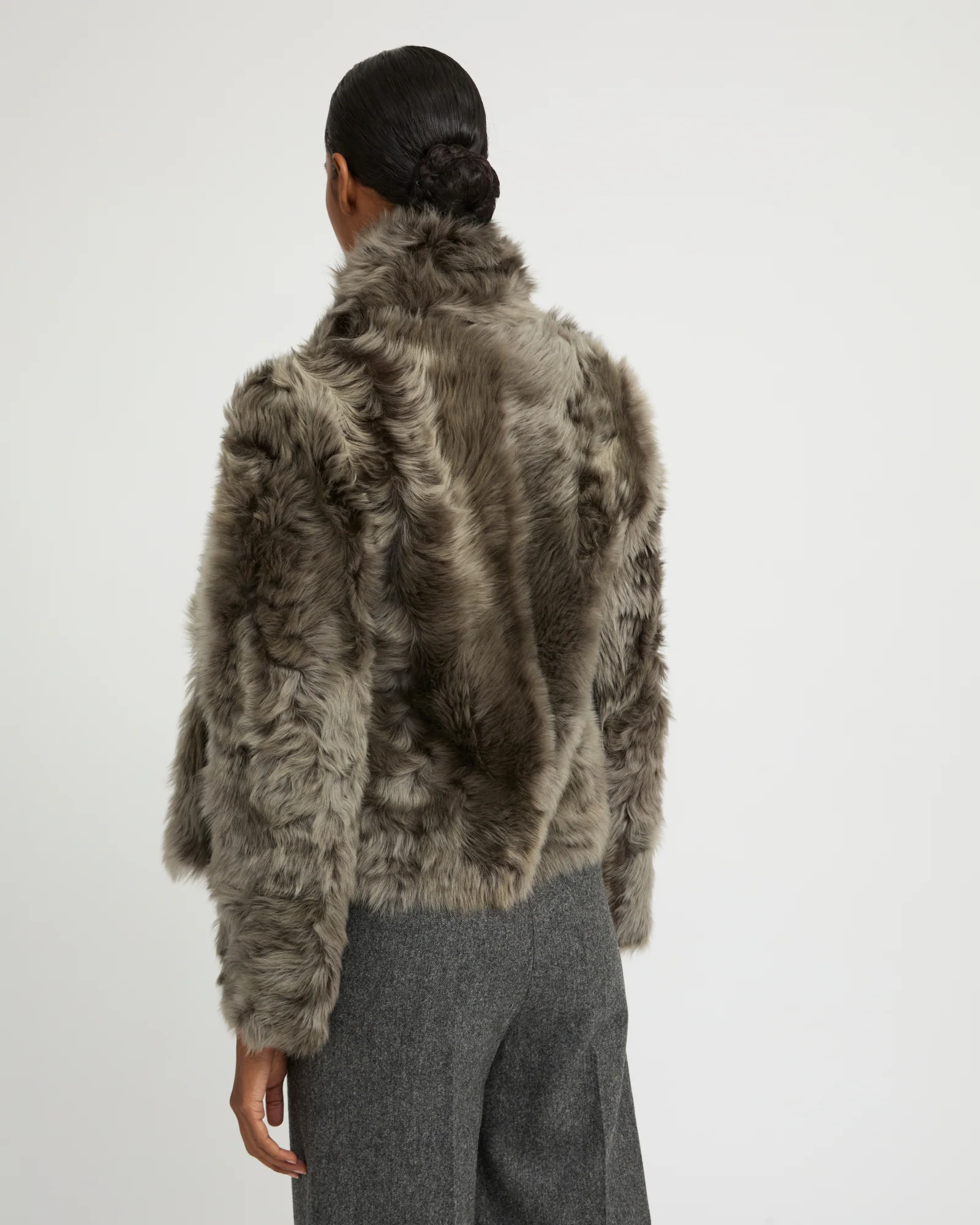 Veste courte en peau lainée d'agneau de Toscane - Image 5