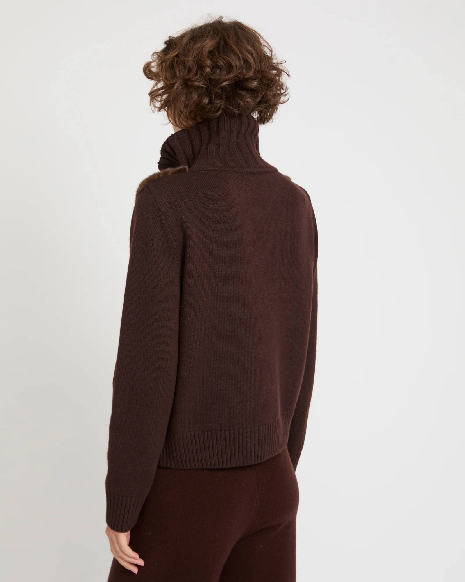 Veste en fourrure de vison et maille Mérinos - Image 4