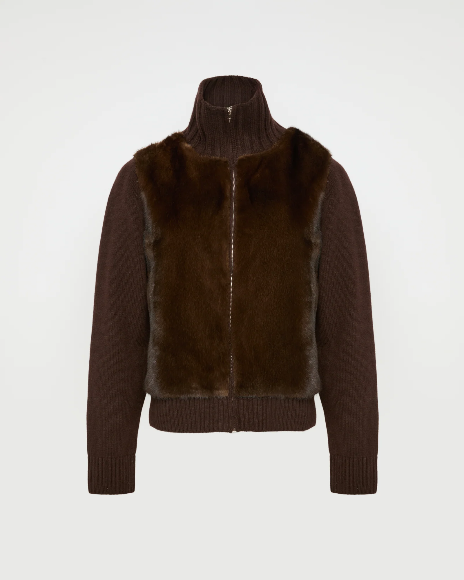 Veste en fourrure de vison et maille Mérinos - Image 5