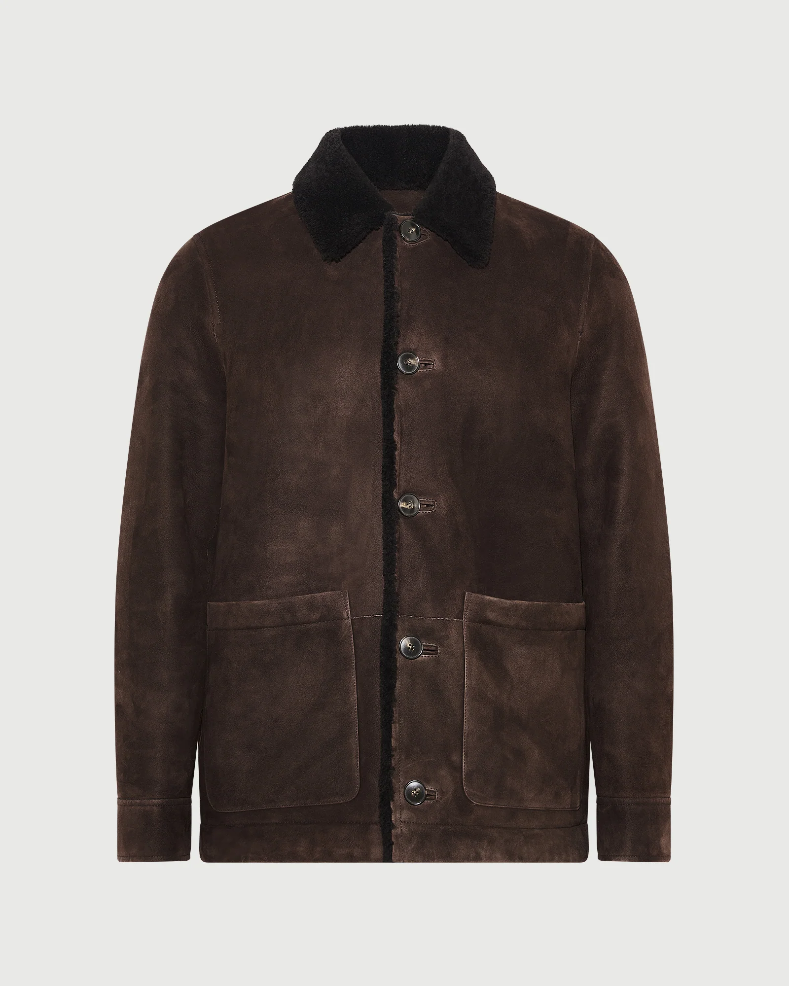 Veste en peau lainée d'agneau suède laine bouclée - Image 6